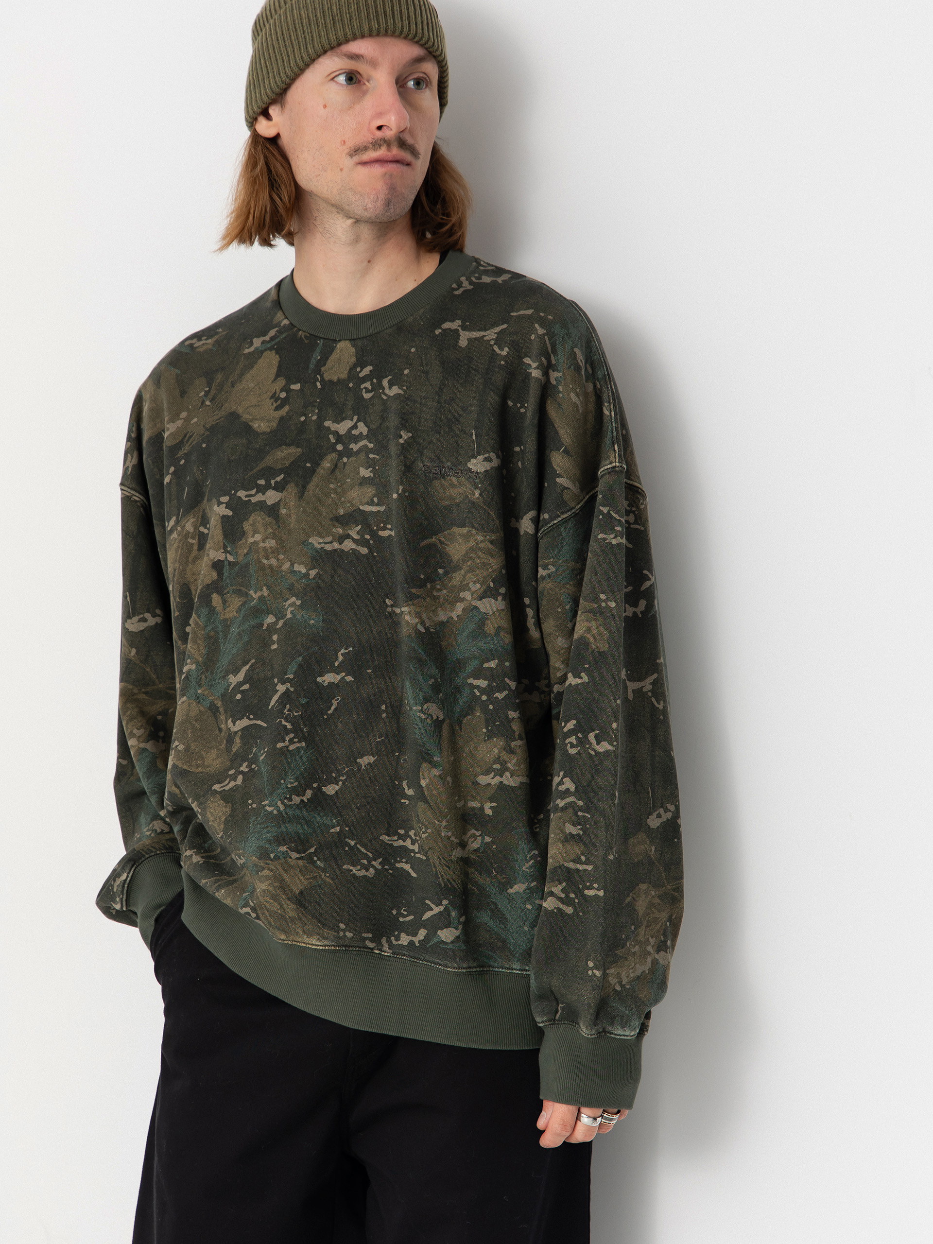 Світшот Carhartt WIP Benton (camo combi/green/garment dyed)