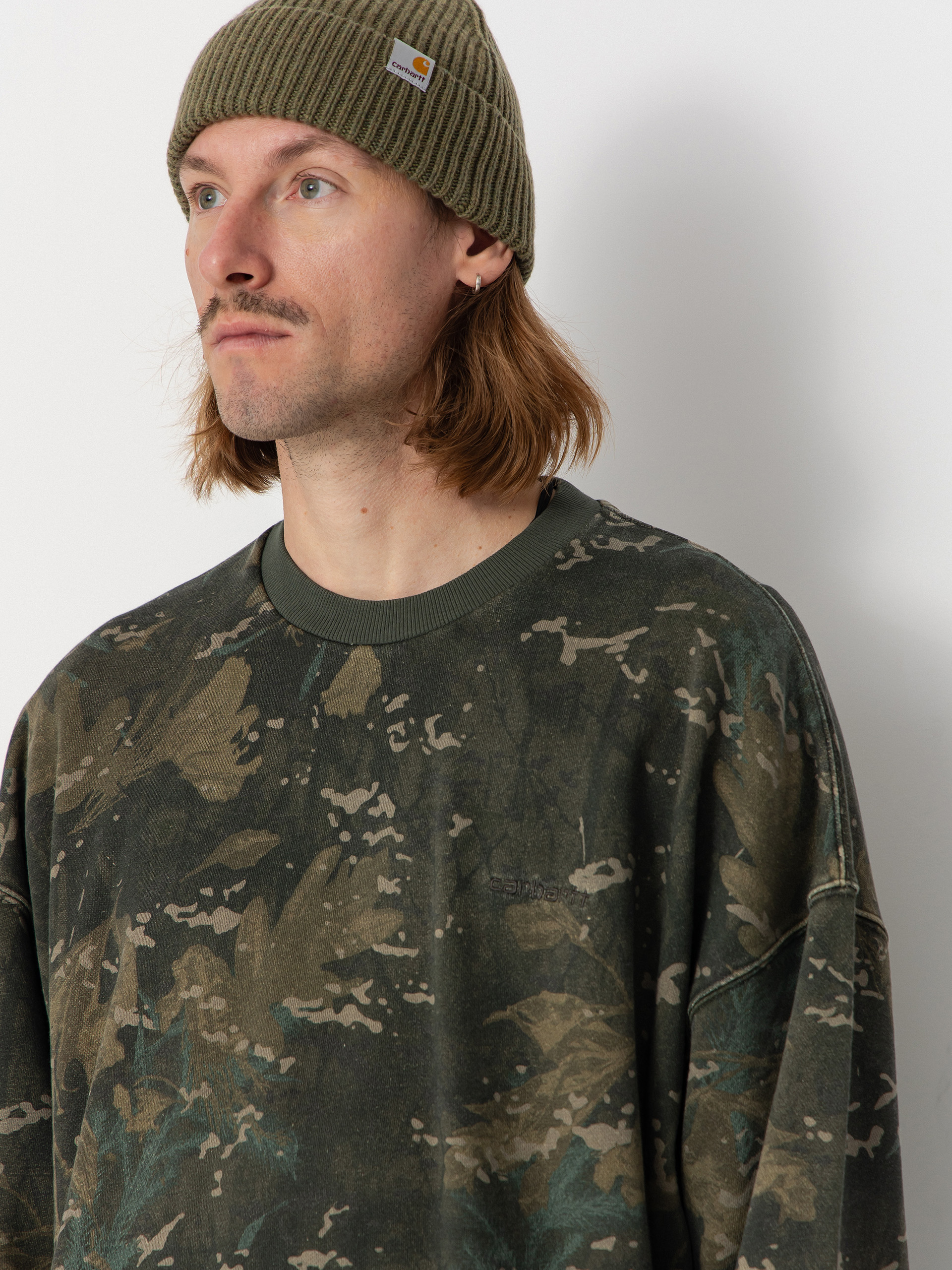 Світшот Carhartt WIP Benton (camo combi/green/garment dyed)