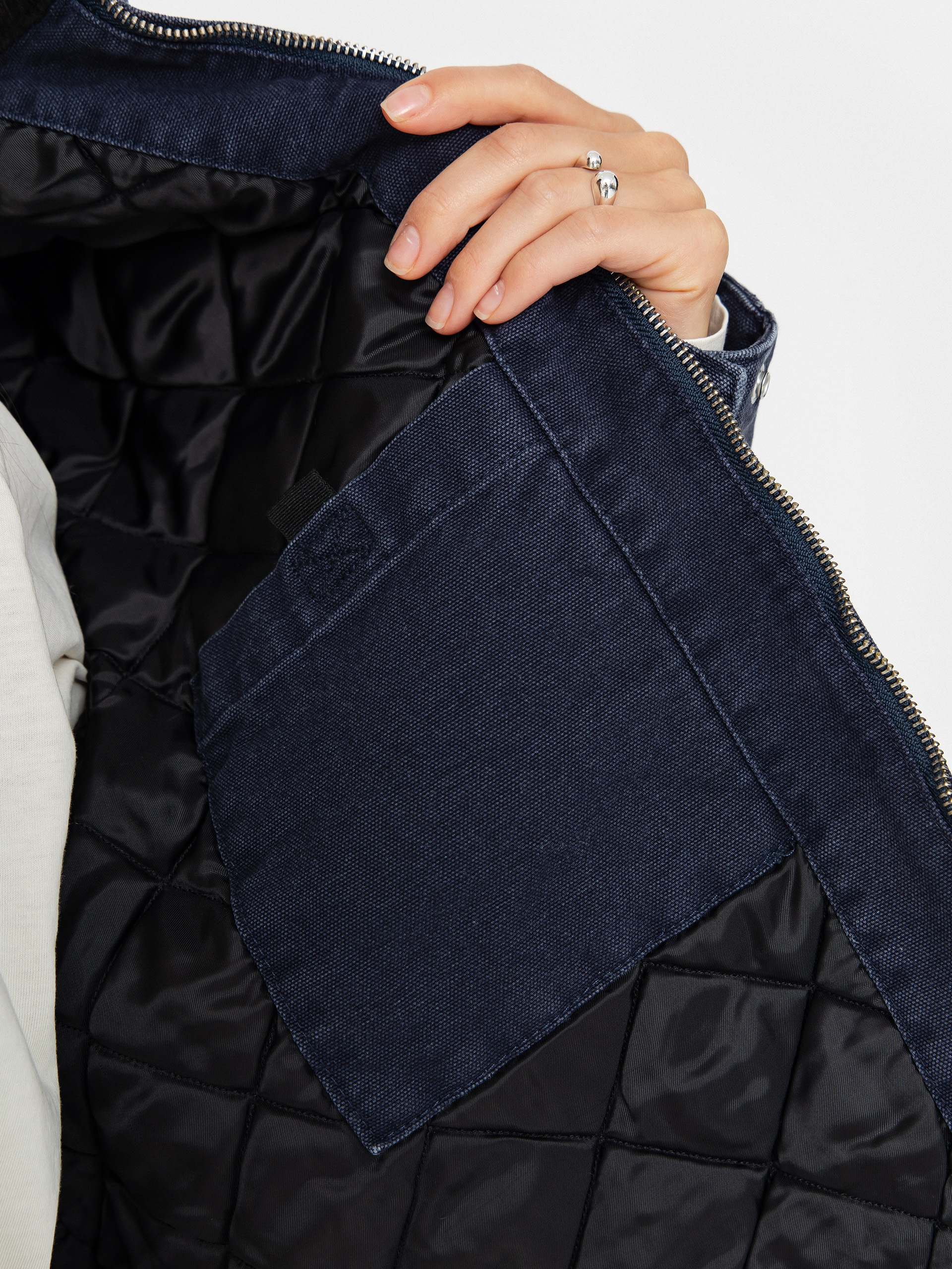 Куртка Carhartt WIP OG Detroit Wmn (dark navy/black/stone canvas)