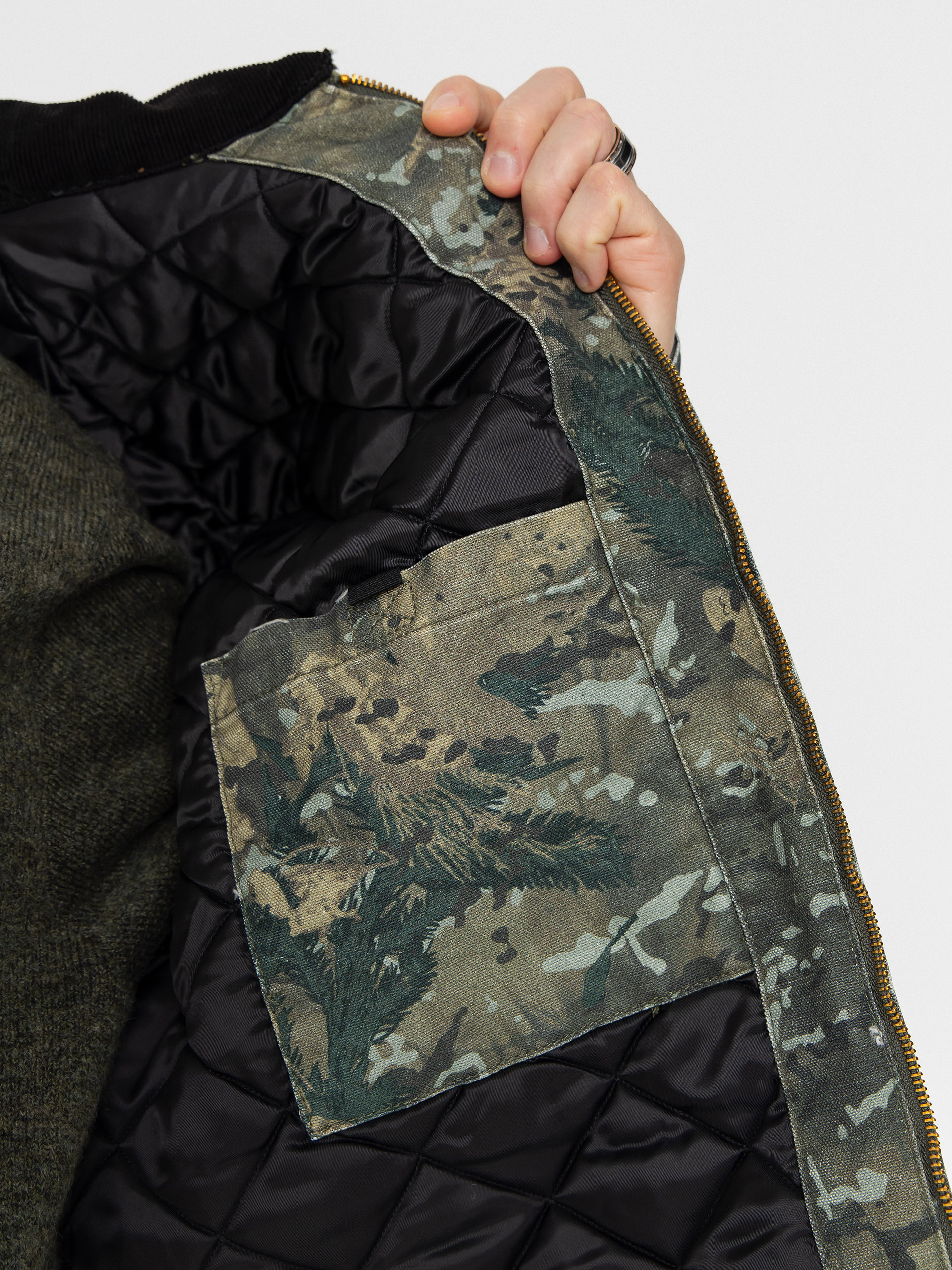 Куртка Carhartt WIP OG Detroit (camo combi/green/black/stone washed)