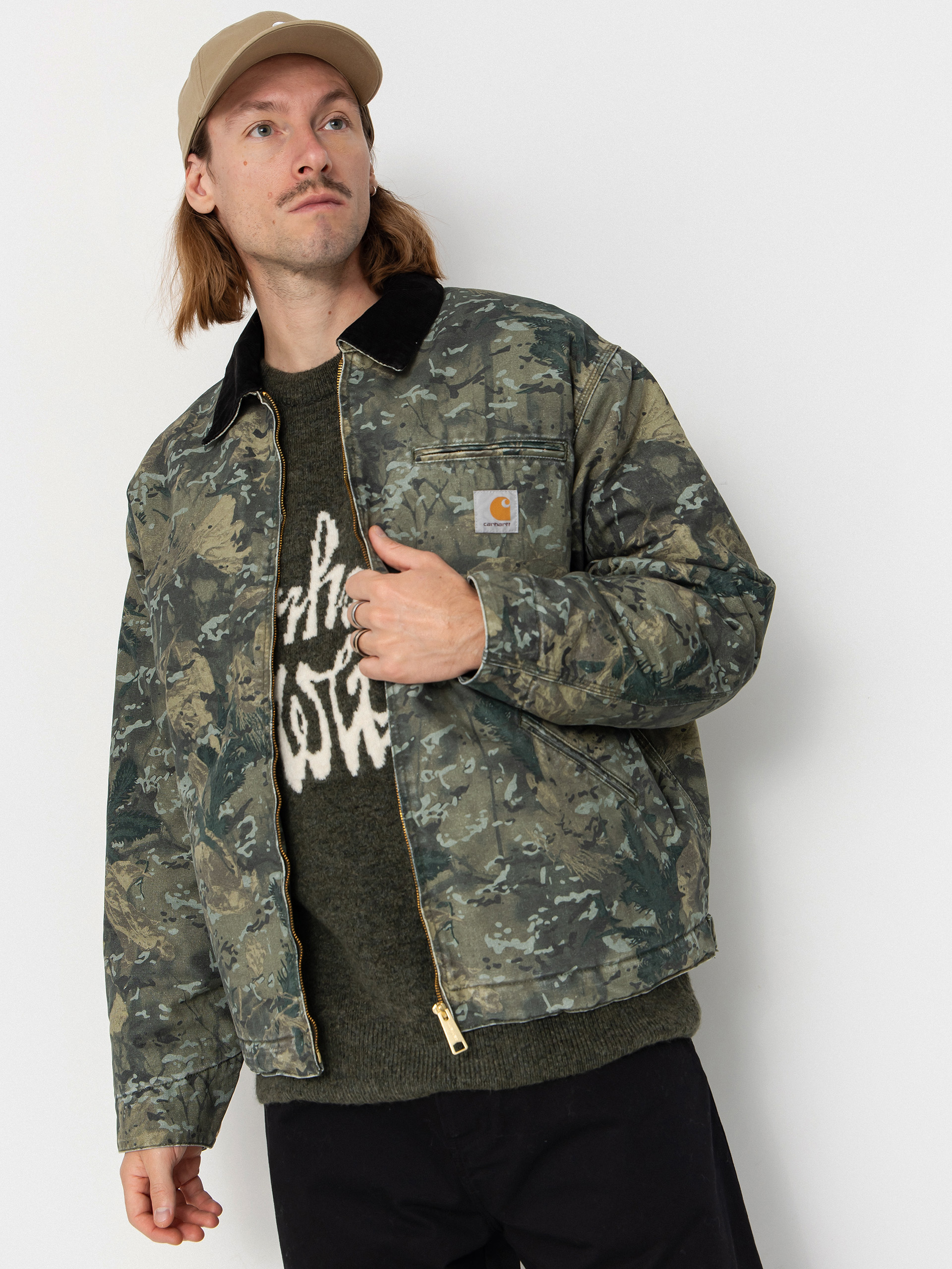 u041au0443u0440u0442u043au0430 Carhartt WIP OG Detroit (camo combi/green/black/stone washed)