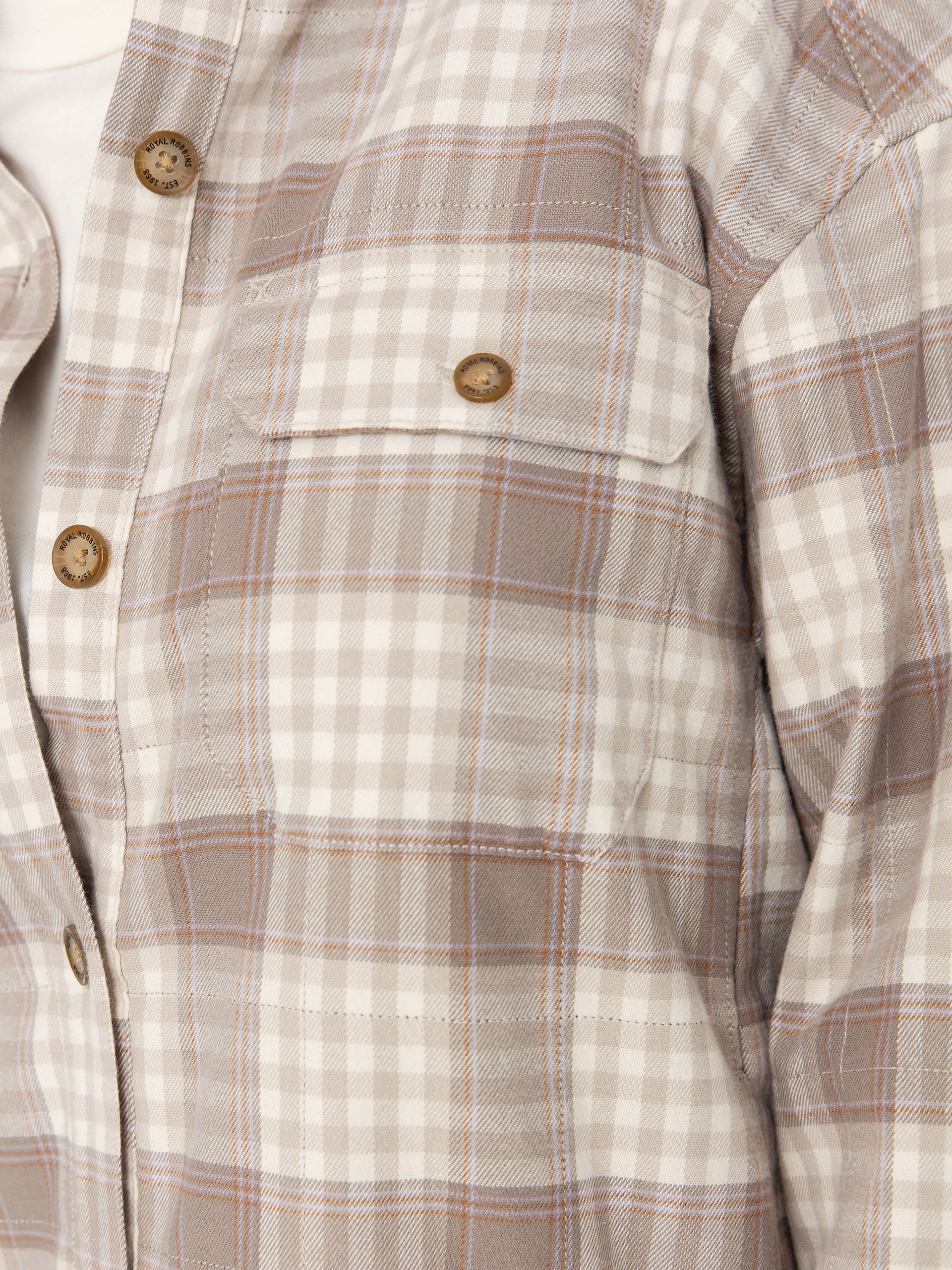 Сорочка Royal Robbins Vista Flannel Shacket Wmn (chalk antelope pld)