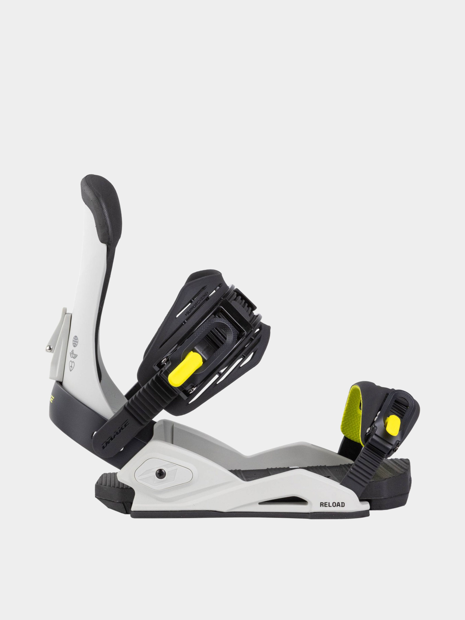 Чоловічі Сноубордичні кріплення Drake Reload (grey/lime)