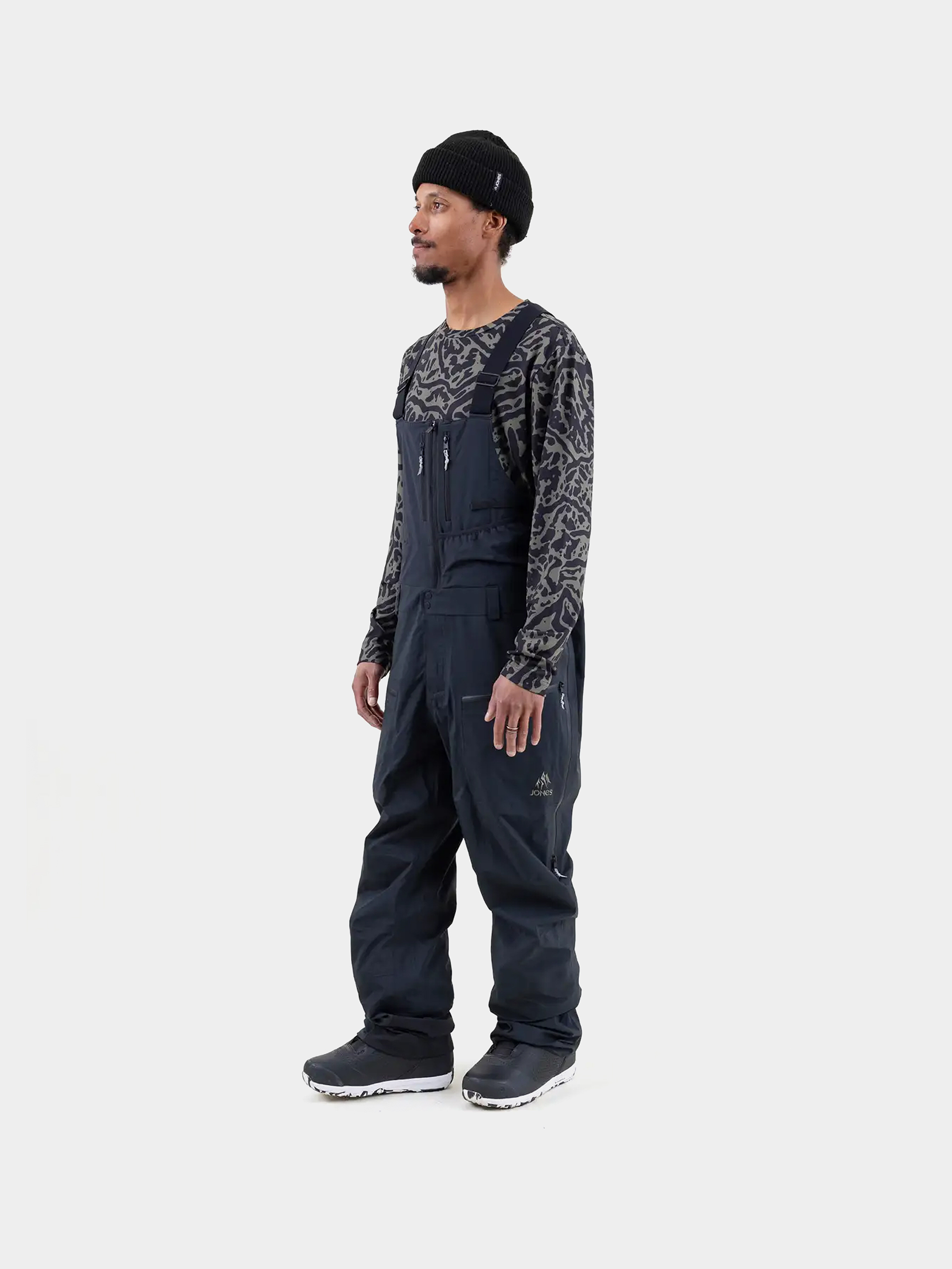 Чоловічі Сноубордичні штани Jones Snowboards Shralpinist Gtx Rec Bib (stealth black)