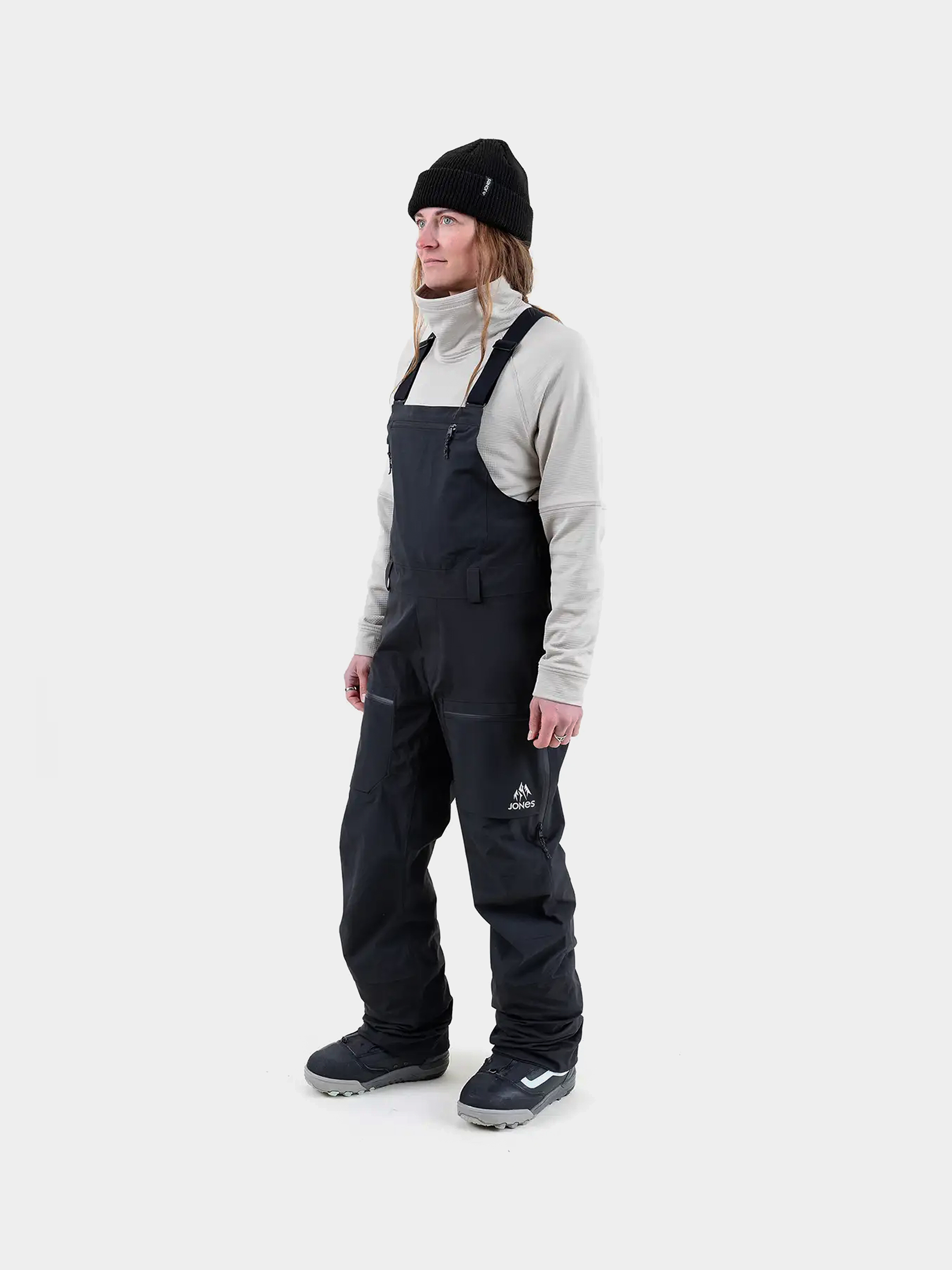 Жіночі Сноубордичні штани Jones Snowboards Mtn Surf Rec Bib (stealth black)