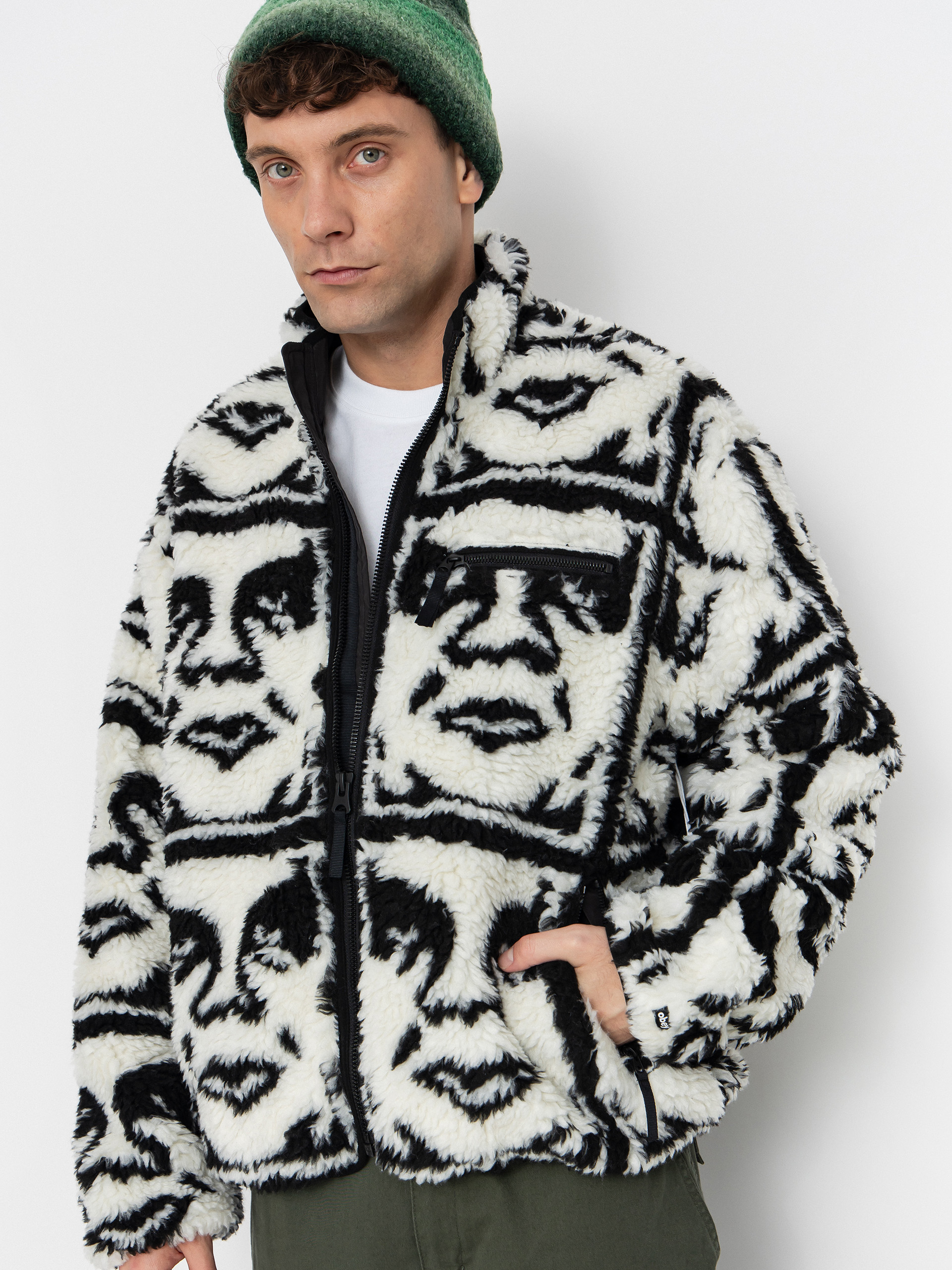 Флісовий светр OBEY Obey Repeated Icon Sherpa