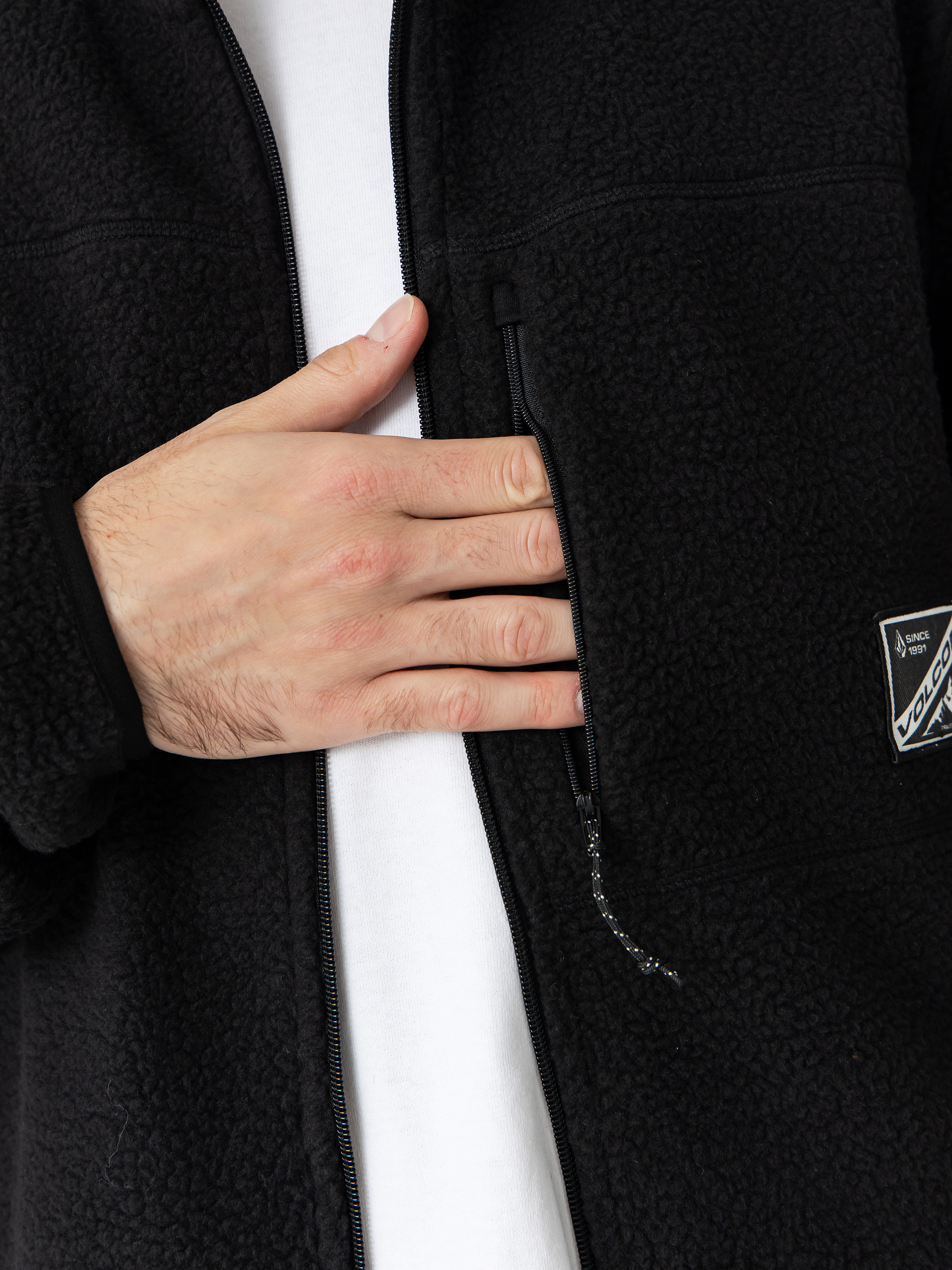 Чоловічий Флісовий светр Volcom Nelson Sherpa (black)