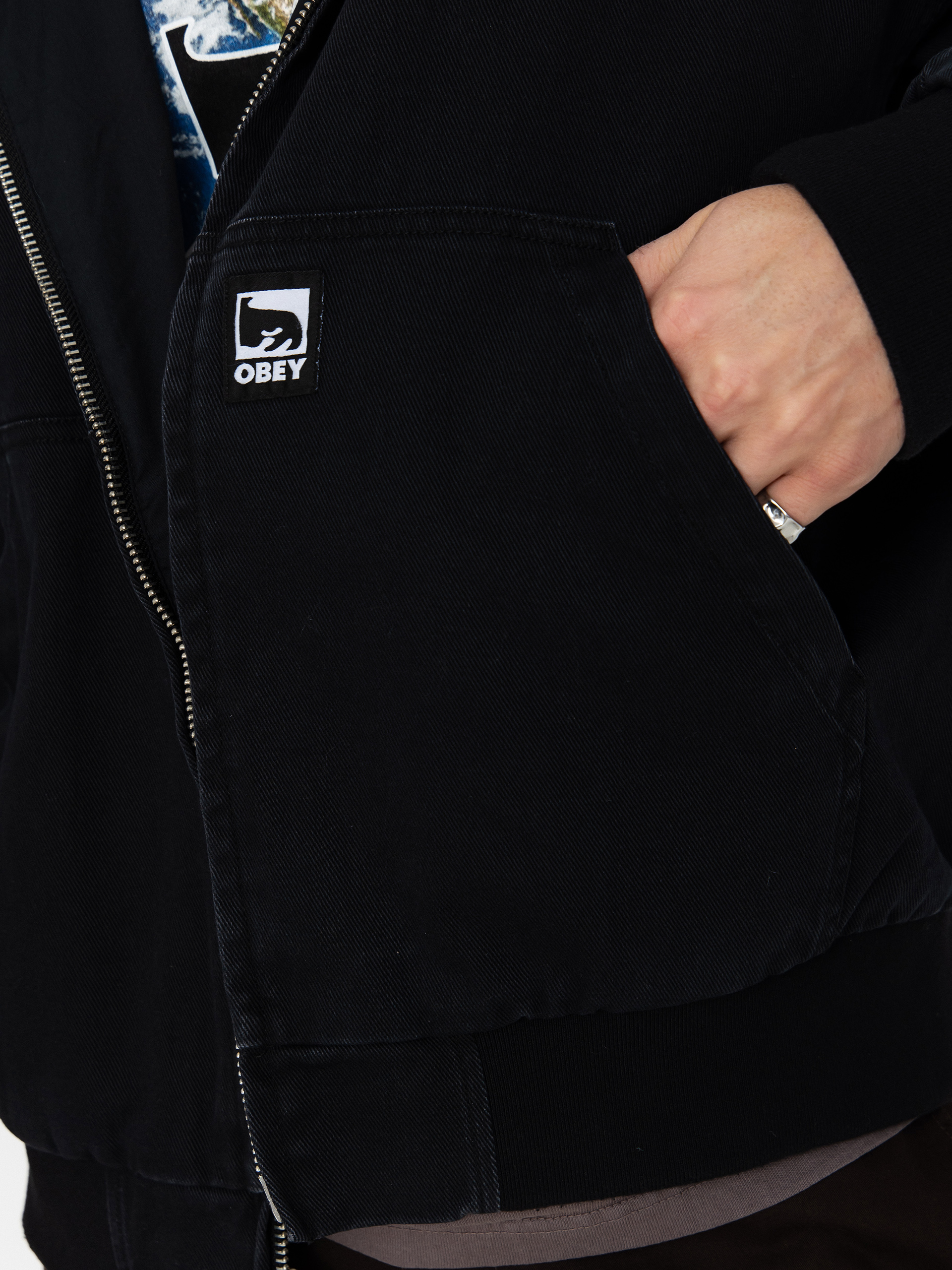 Куртка OBEY Obey Glen Zip Up (black faded wash)