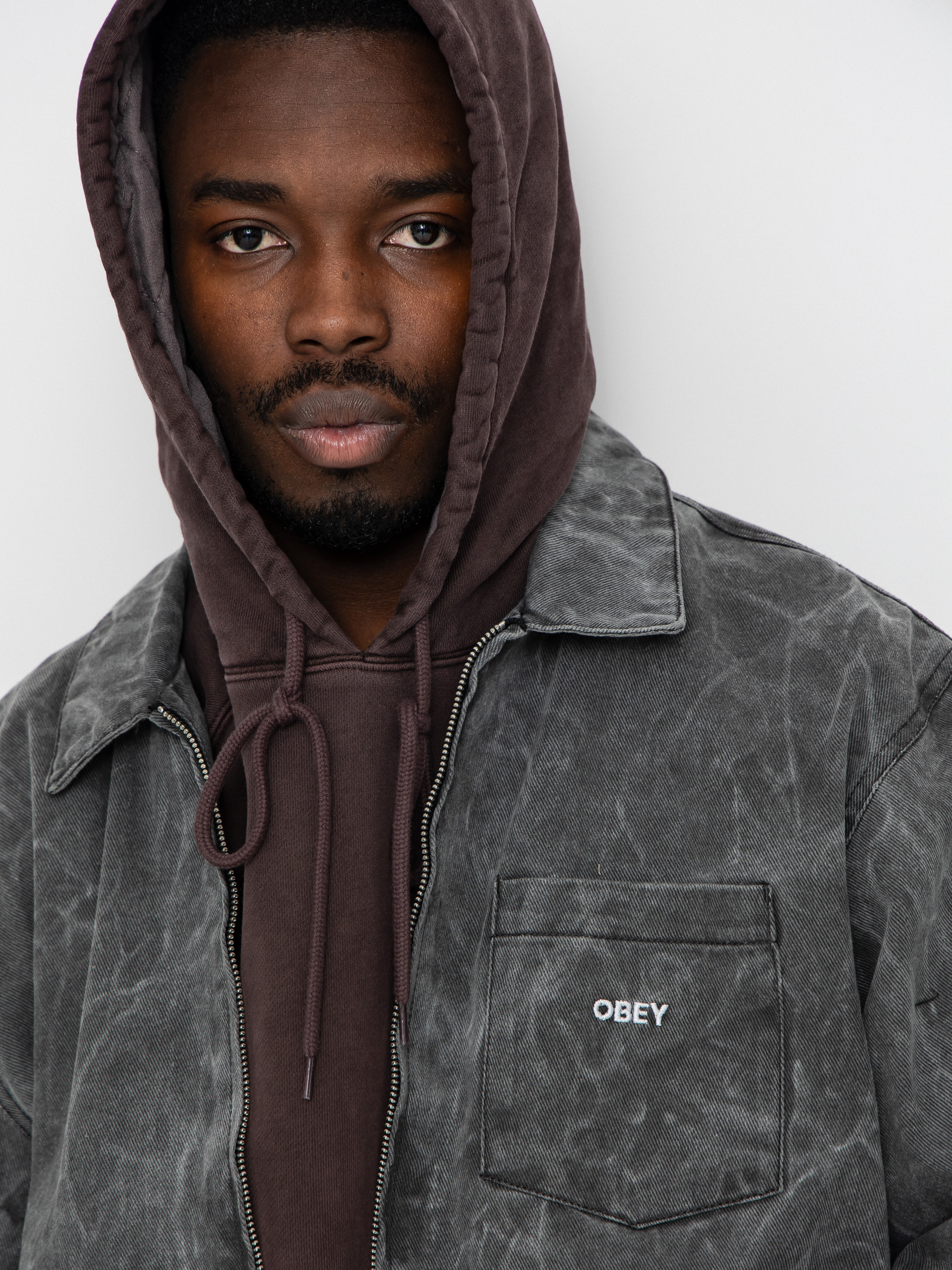 Куртка OBEY Obey Workman Zip (black wrinkle wash)