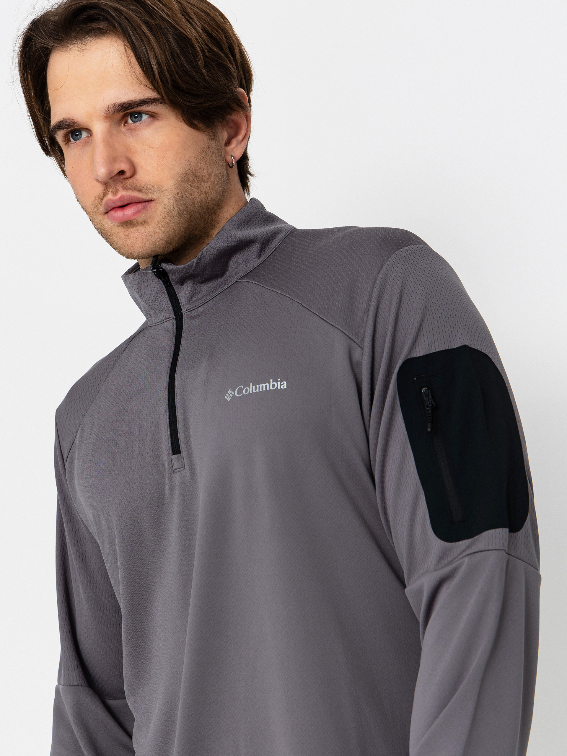 Чоловічий Флісовий светр Columbia Tech Knit 1/4 Zip (city grey/blac)