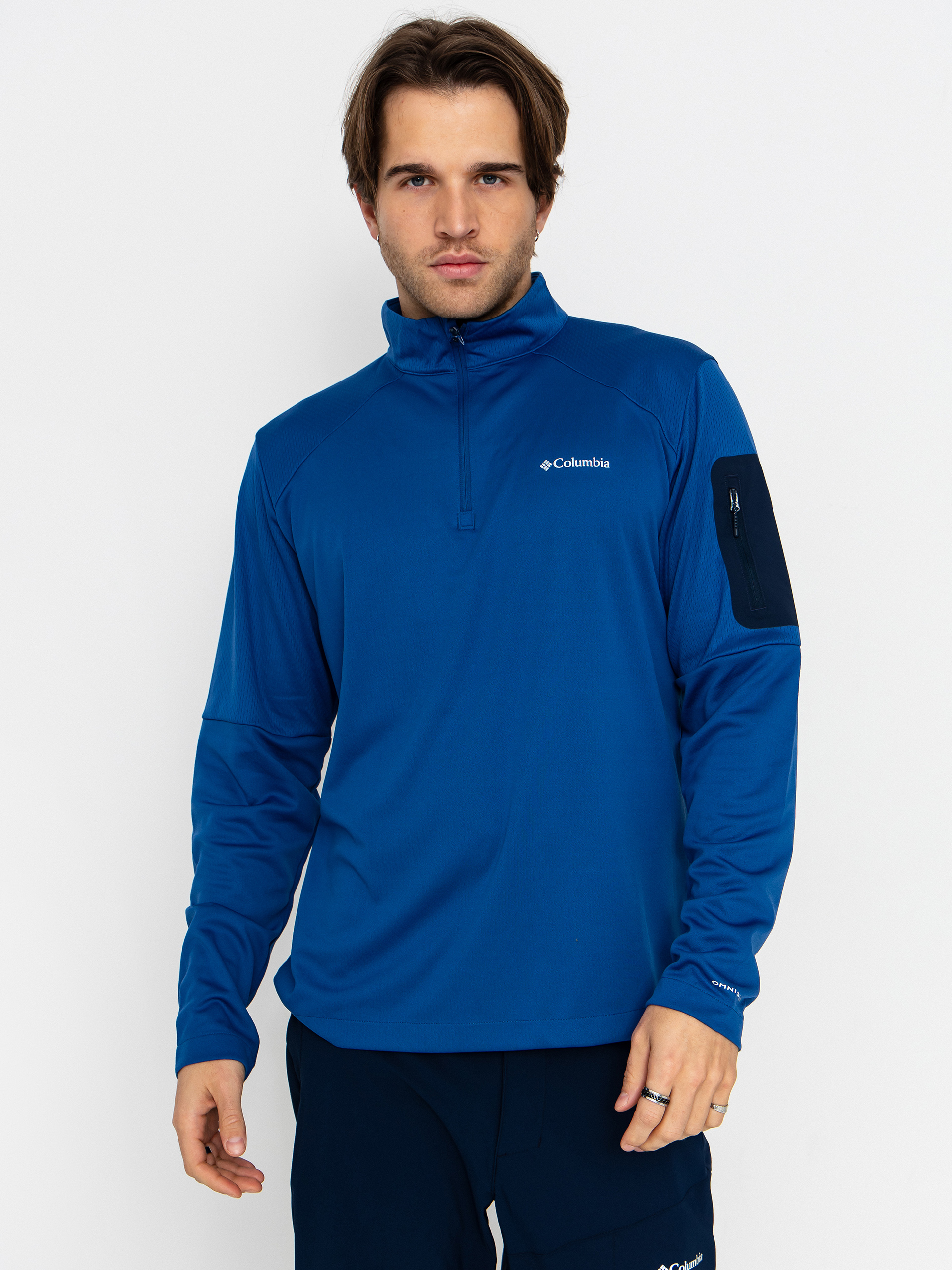 Флісовий светр Columbia Tech Knit 1/4 Zip (mtn blue/coll)