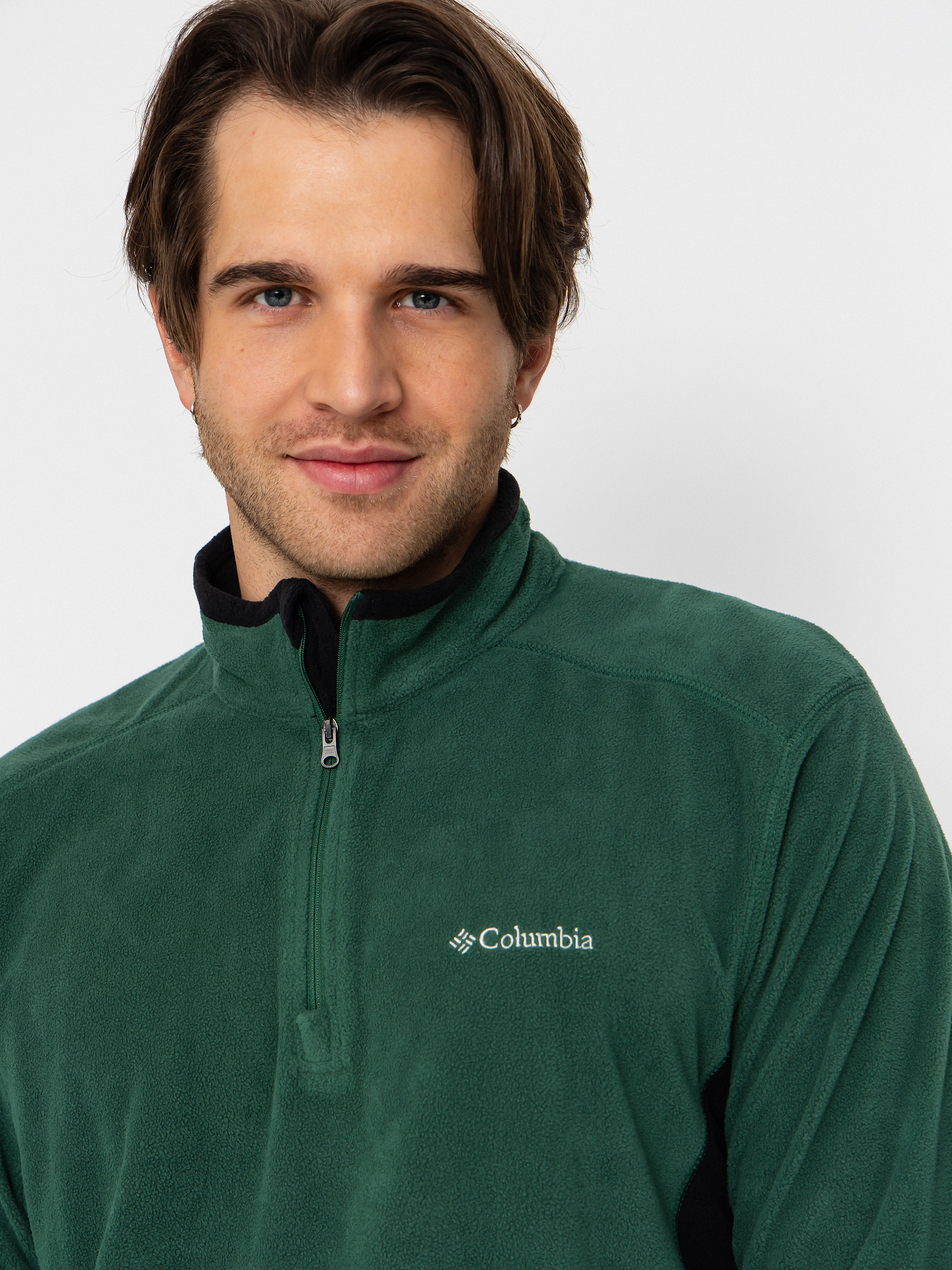 Чоловічий Флісовий светр Columbia Klamath Range II Half Zip (rain forest/black)
