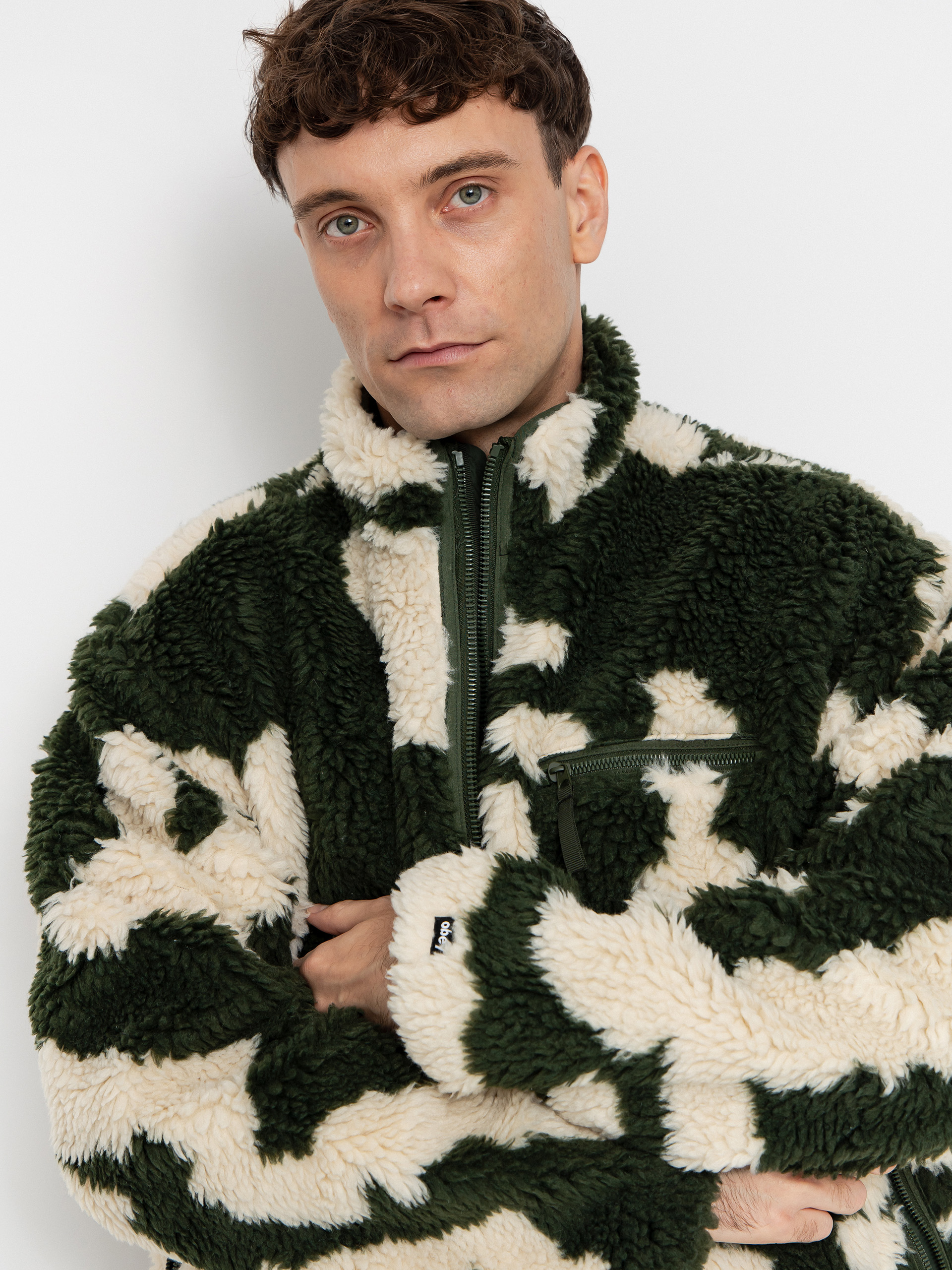 Чоловічий Флісовий светр OBEY Obey Shaggy Sherpa (kombu green multi)