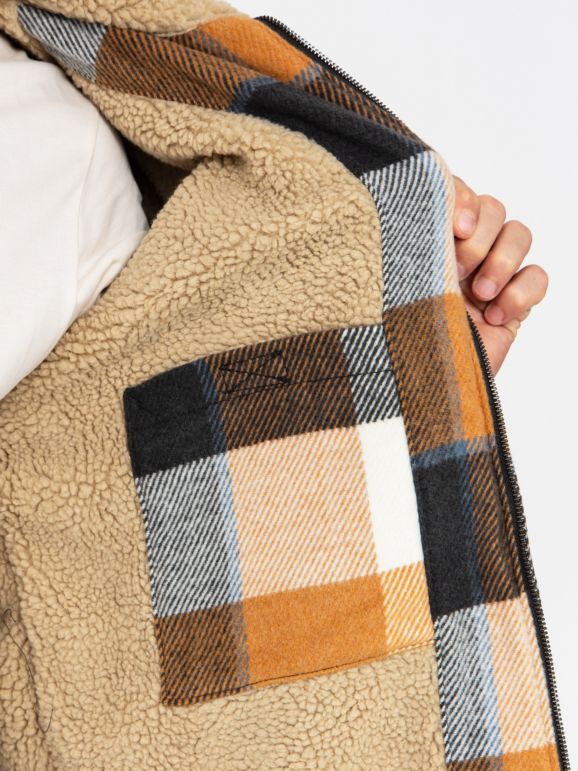 Куртка Quiksilver Dna Sherpa Harrington (almond motherfly check)