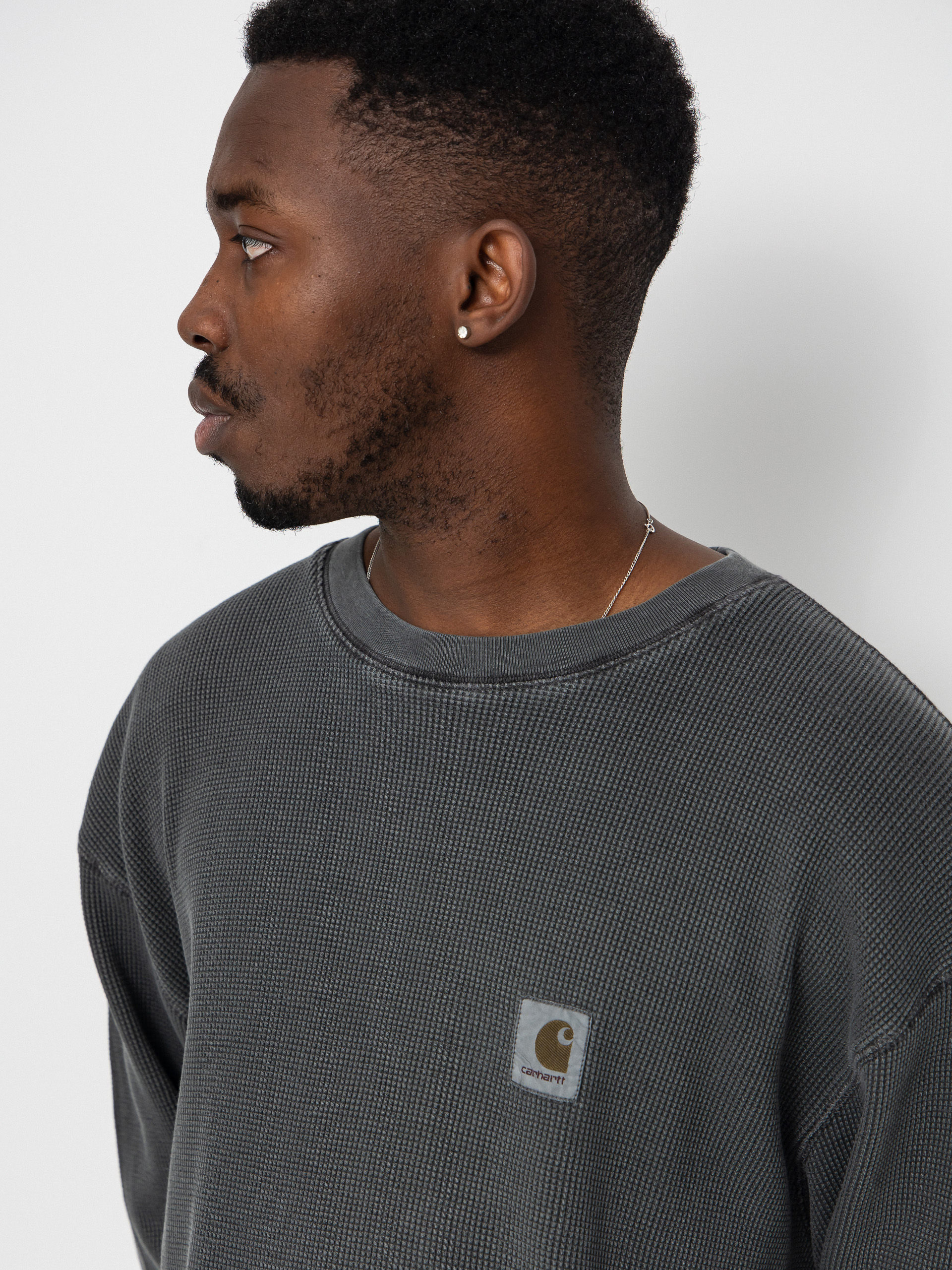 Лонгслів Carhartt WIP Vista Waffle (black/garment dyed)