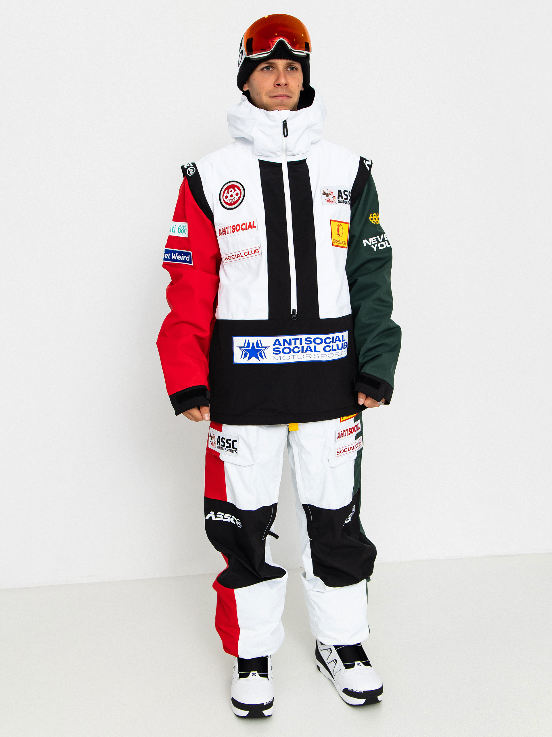 Сноубордична куртка 686 X ASSC F1 Anorak (assc white colorblock)