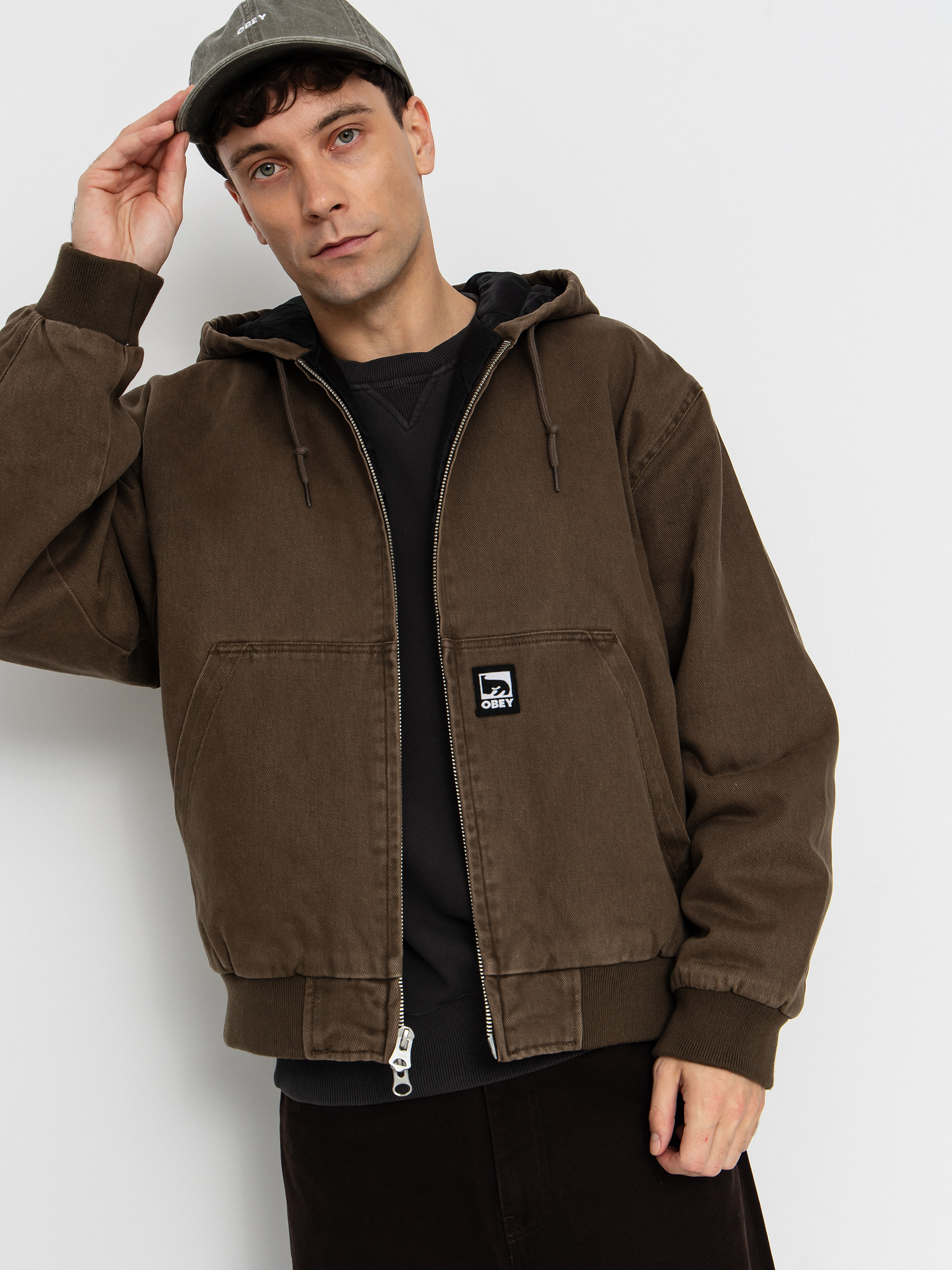 Куртка OBEY z kapturem Obey Randy ZHD (wren faded wash)