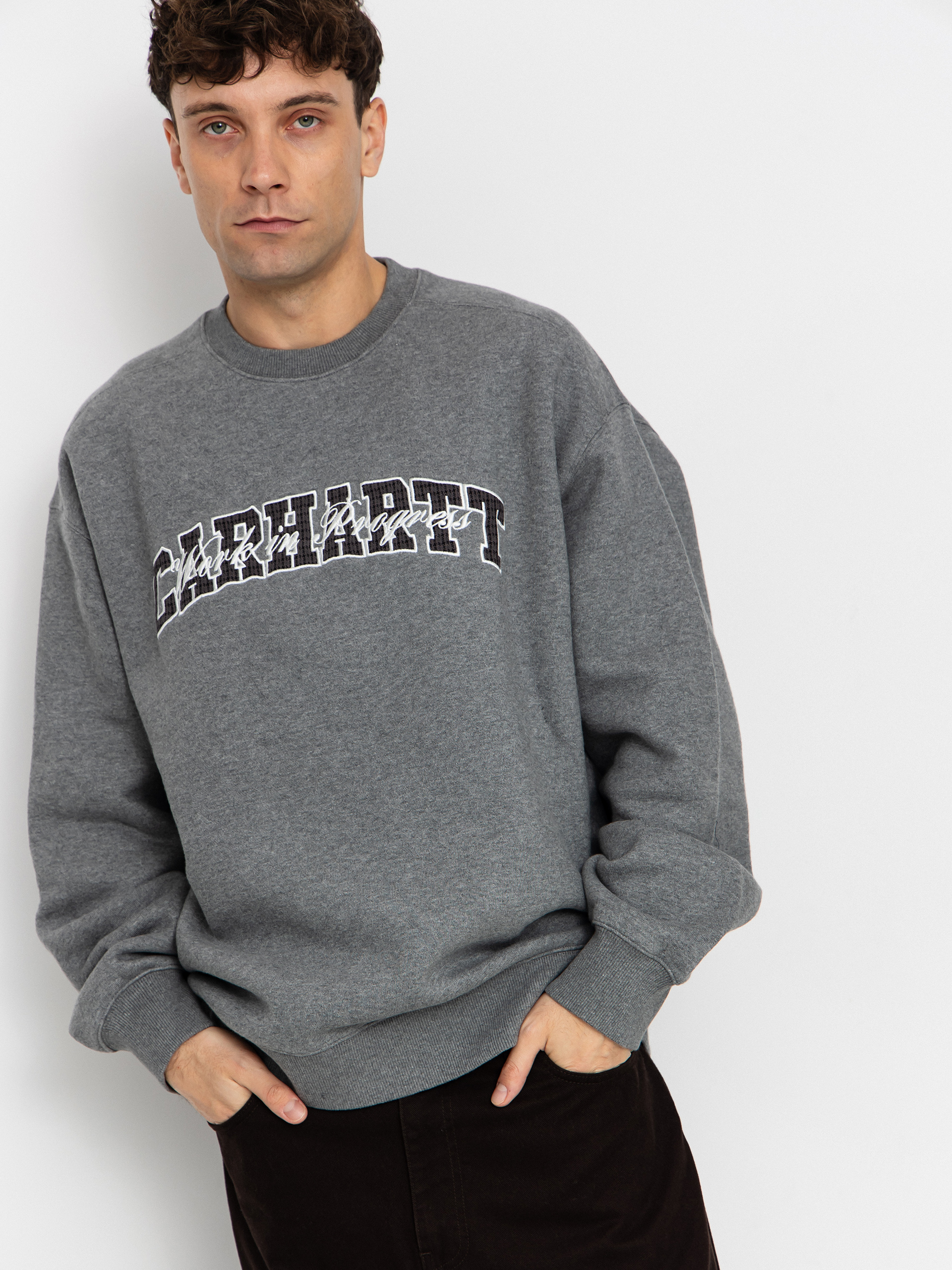 Світшот Carhartt WIP Big School (dark grey heather)