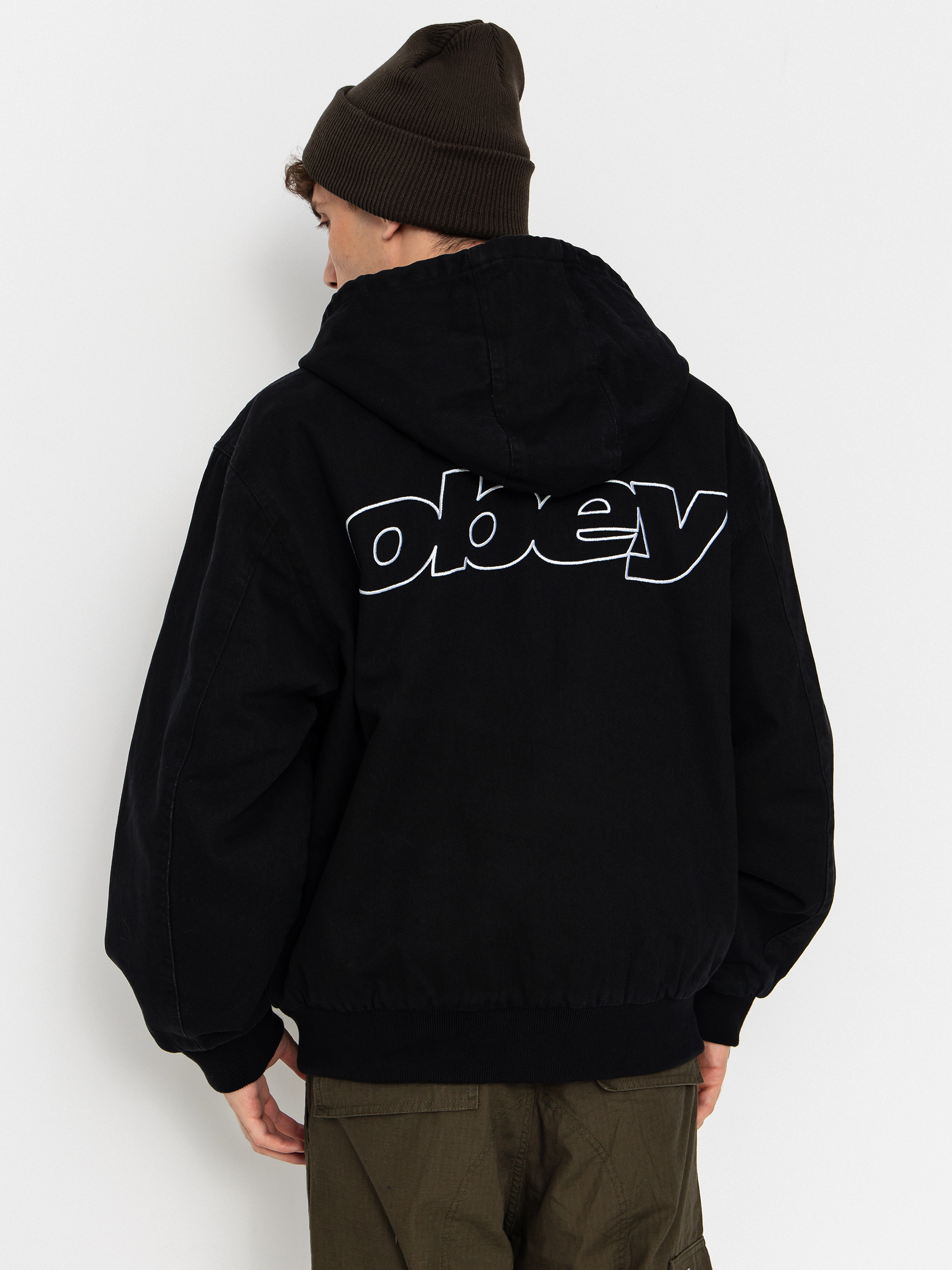 u041au0443u0440u0442u043au0430 OBEY z kapturem Obey Randy ZHD (black faded wash)