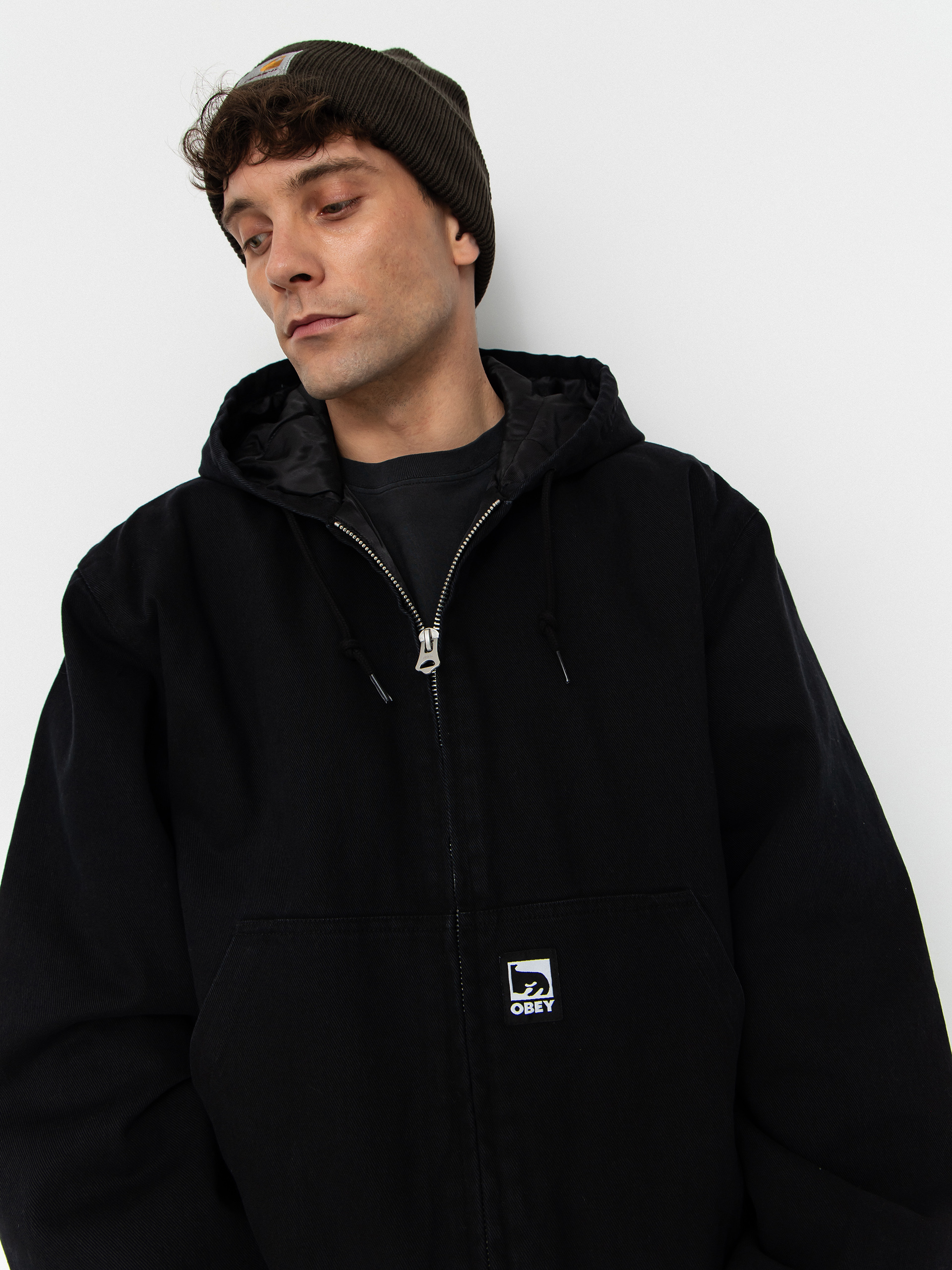 Куртка OBEY z kapturem Obey Randy ZHD (black faded wash)