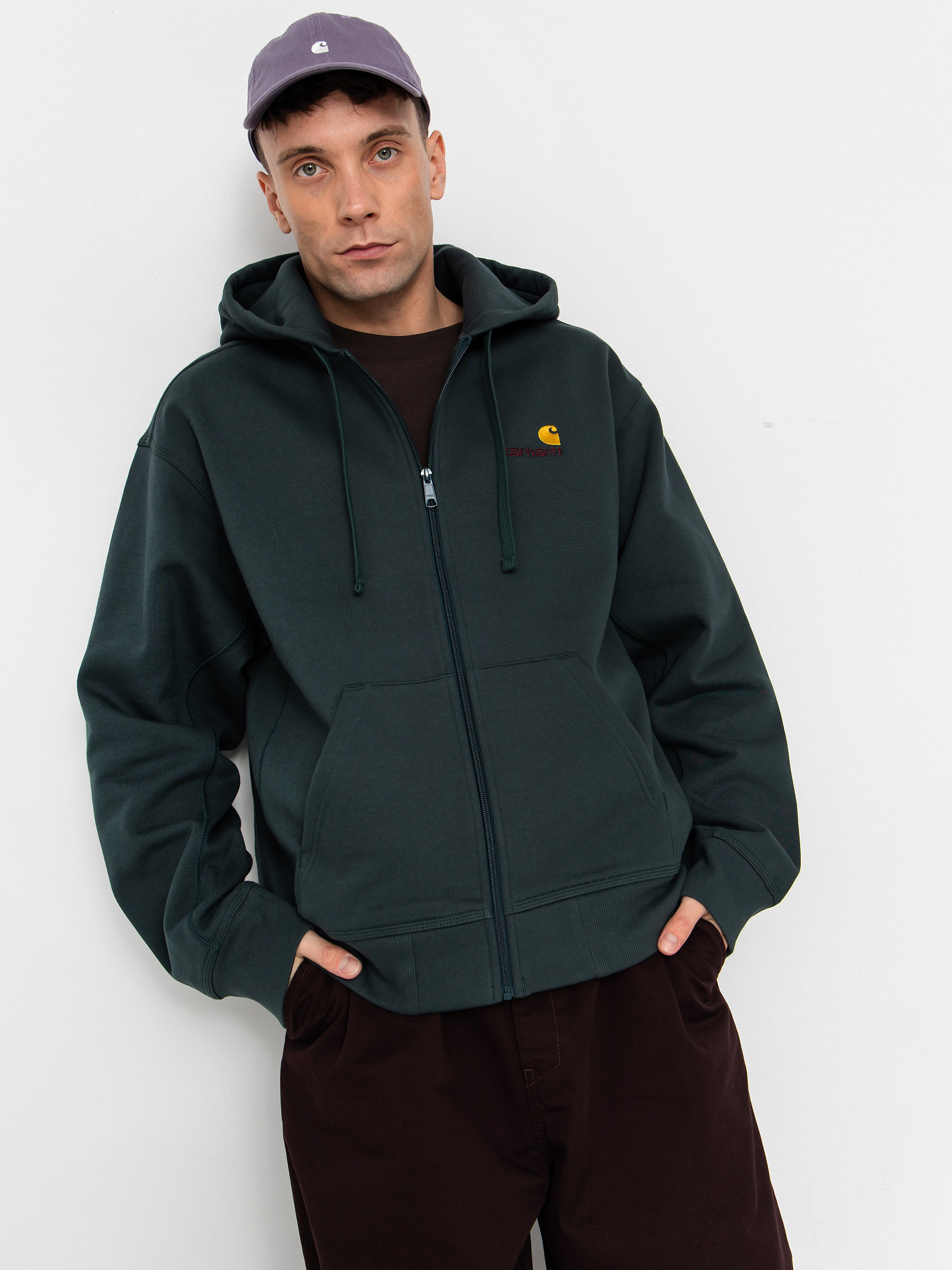 Худі Carhartt WIP American Script ZHD (kale green)
