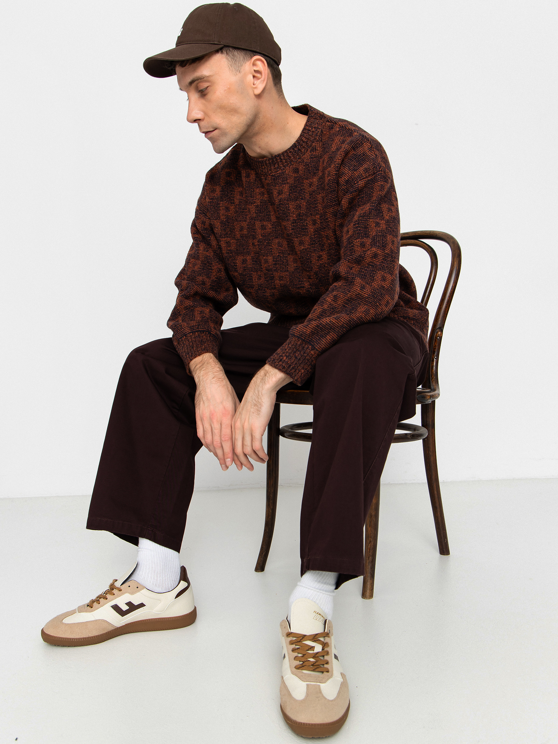 Светр Polar Skate George P Pattern (navy/orange)