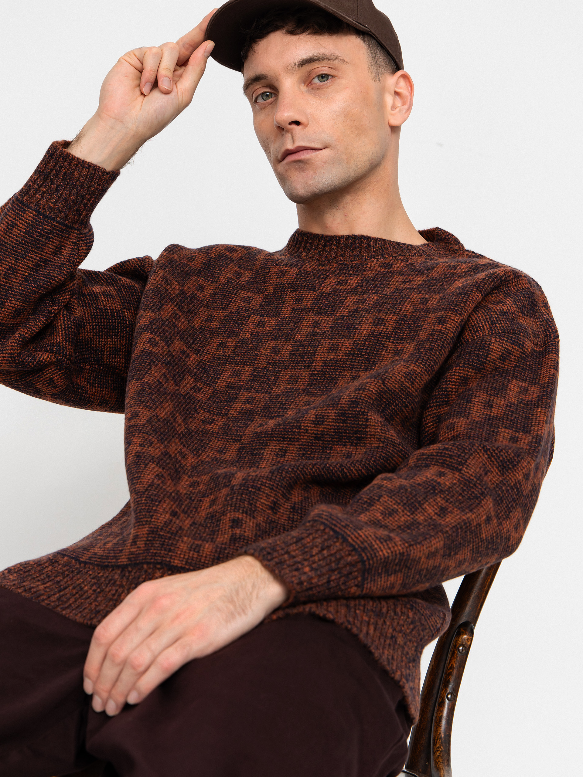 Светр Polar Skate George P Pattern (navy/orange)