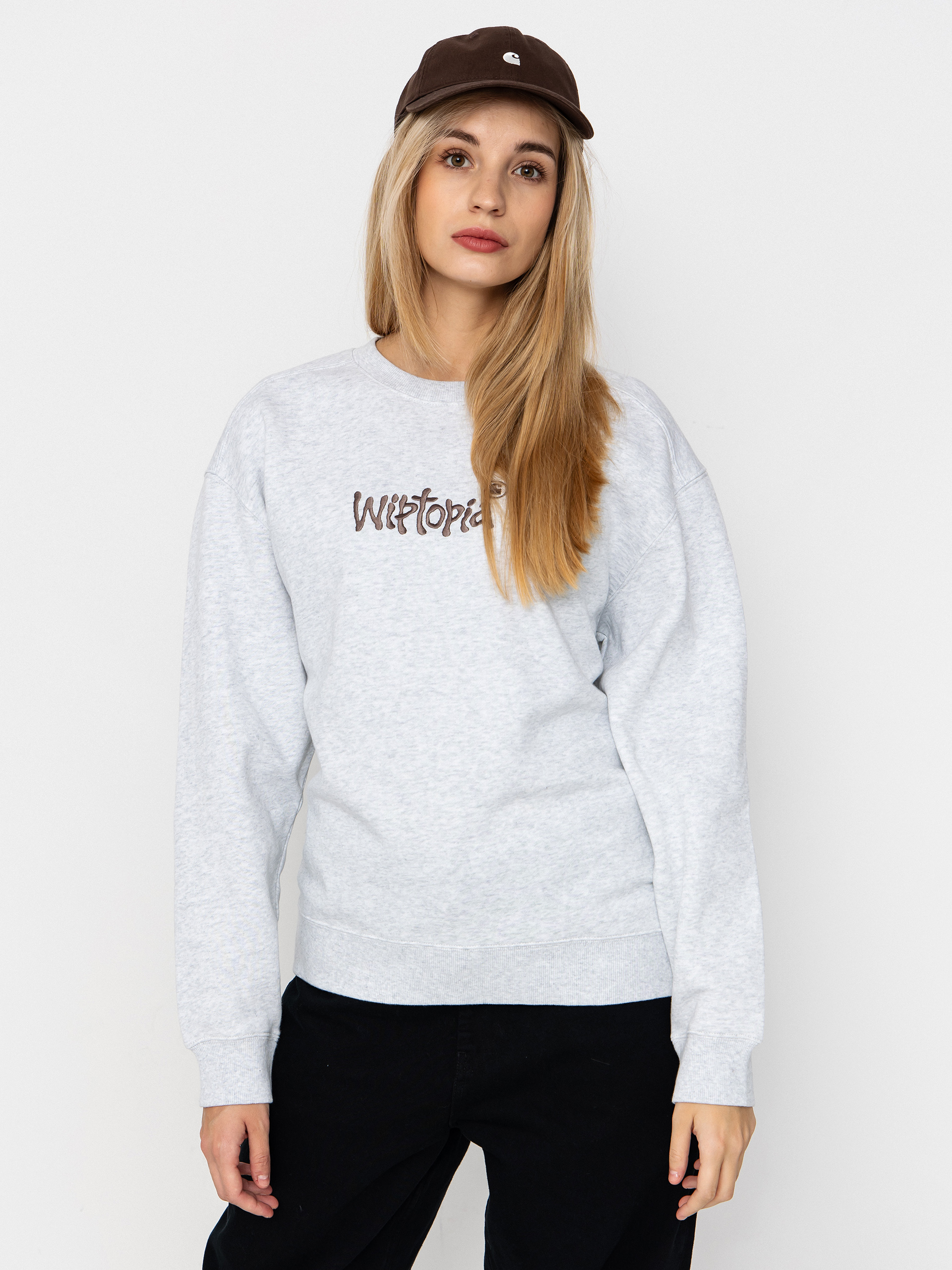 Світшот Carhartt WIP Wiptopia Script Wmn (ash heather/dusky beige)
