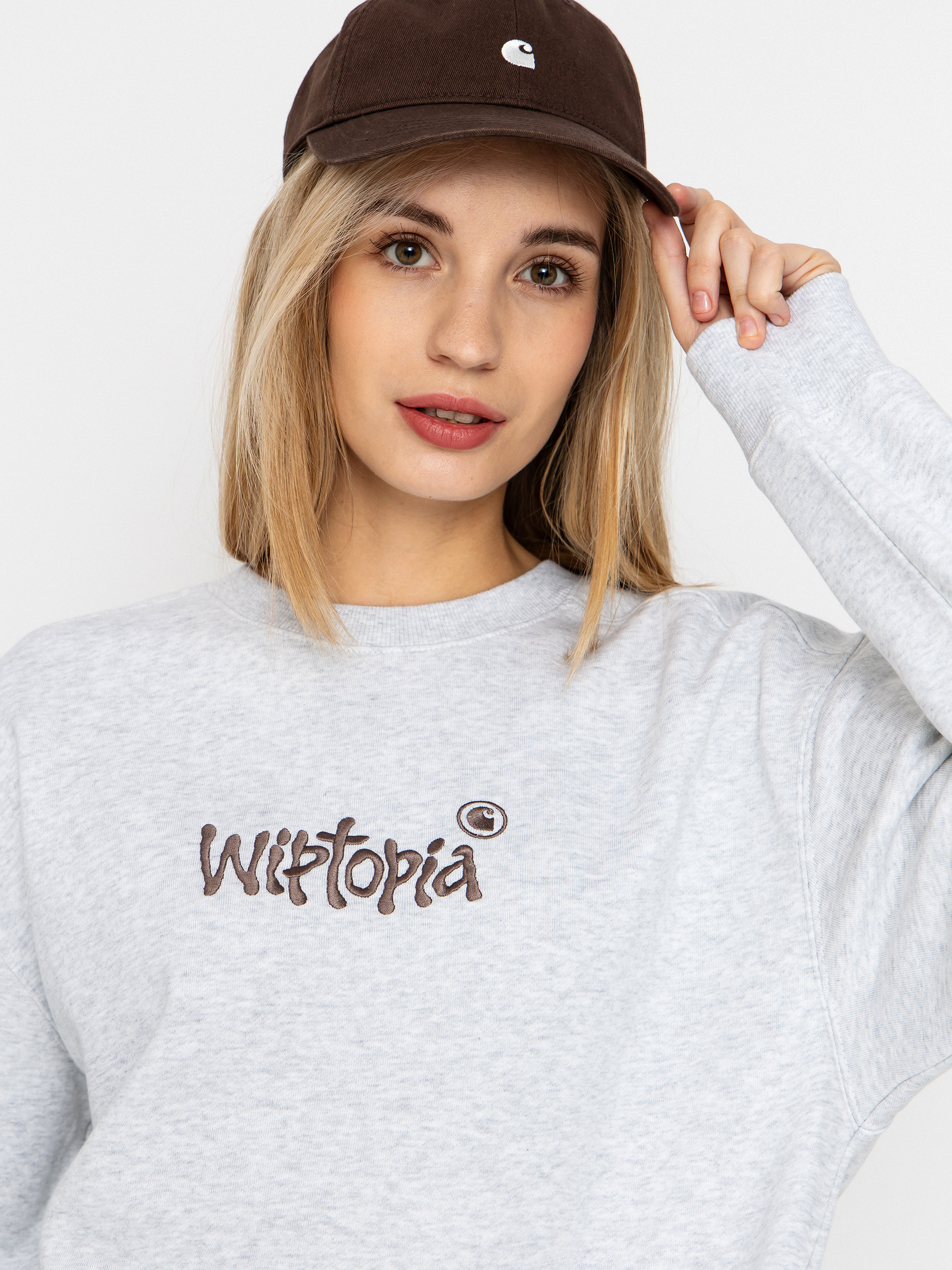 Світшот Carhartt WIP Wiptopia Script Wmn (ash heather/dusky beige)