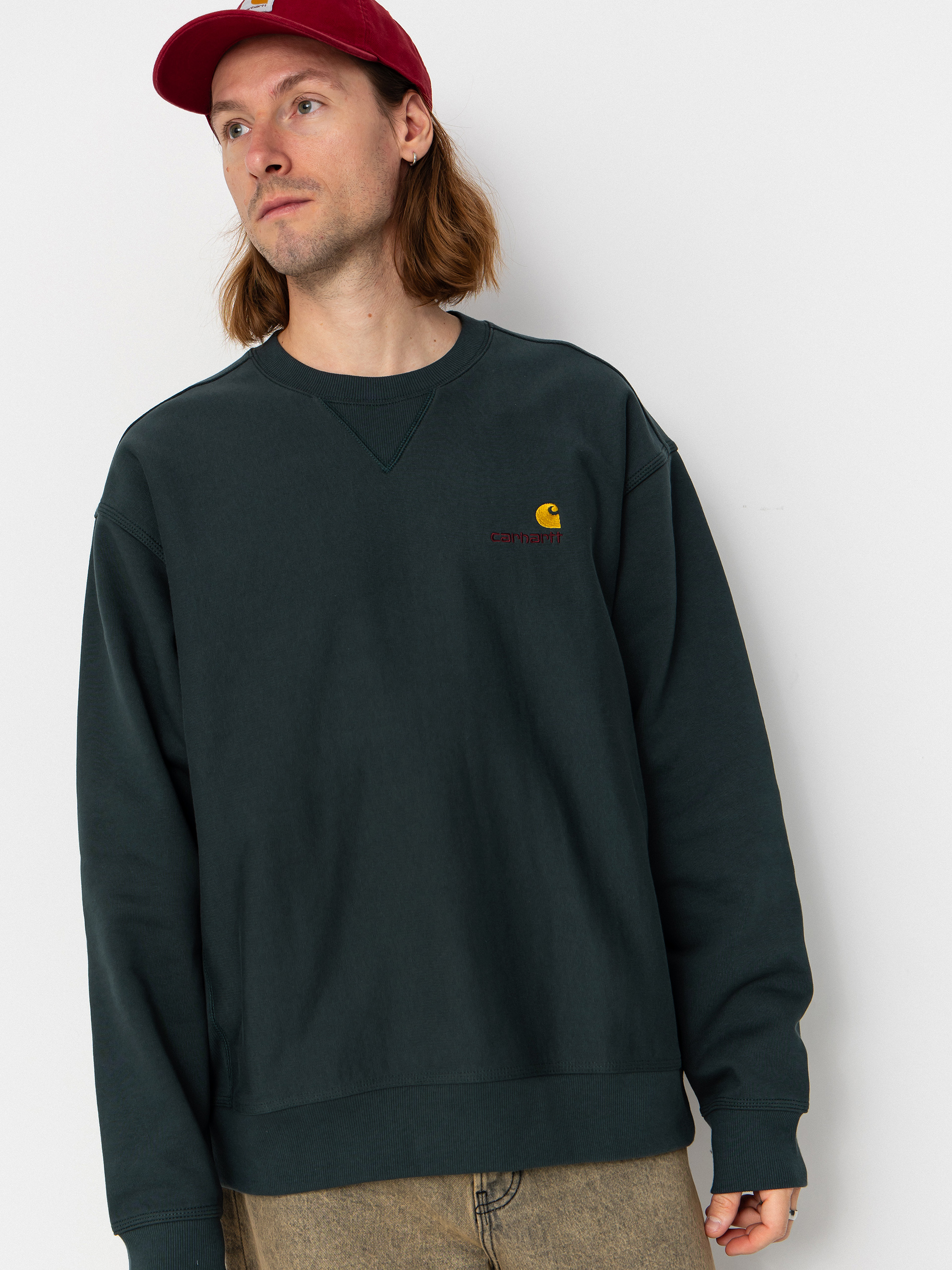 u0421u0432u0456u0442u0448u043eu0442 Carhartt WIP American Script (kale green)