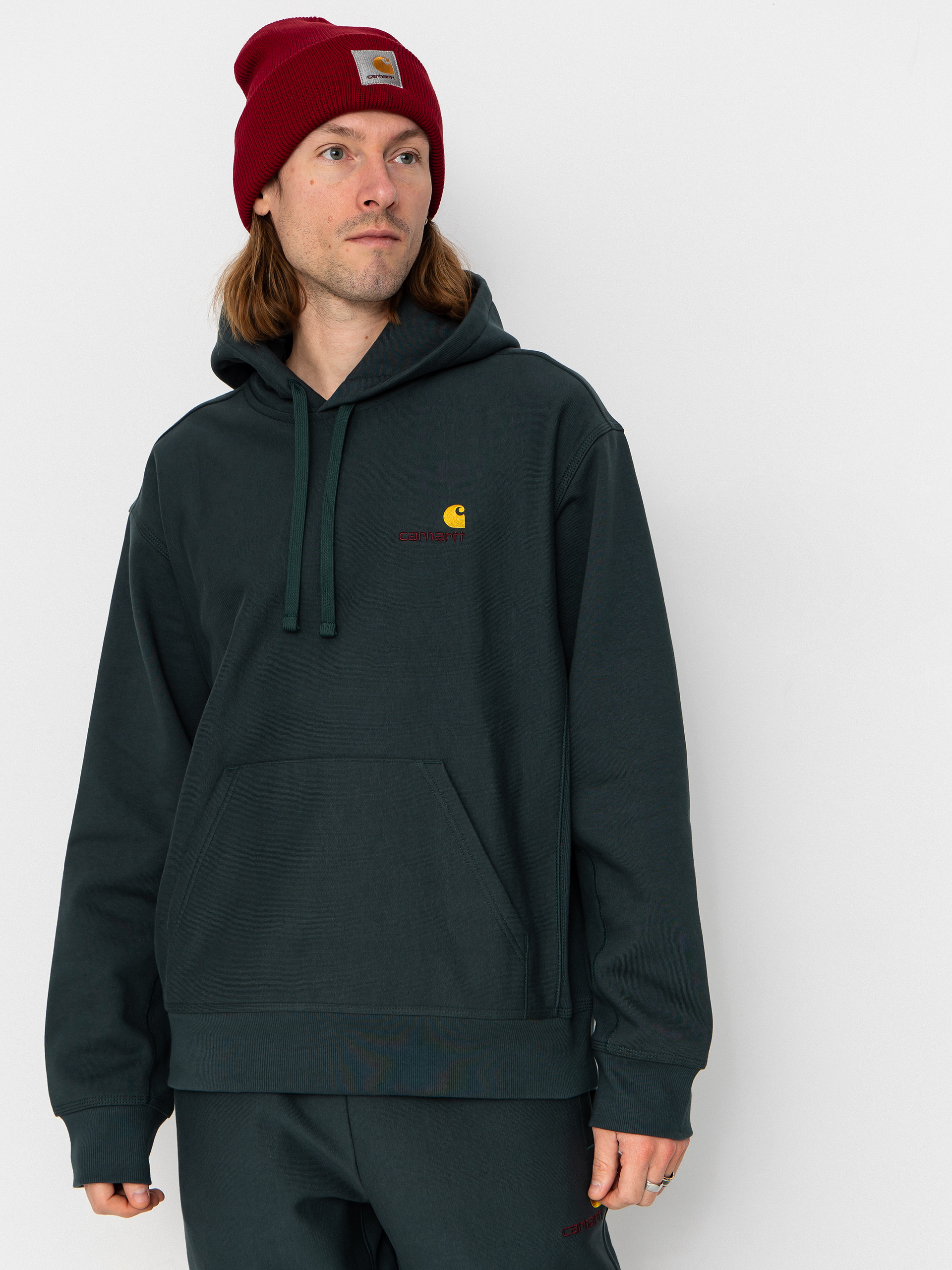 Худі Carhartt WIP American Script HD (kale green)