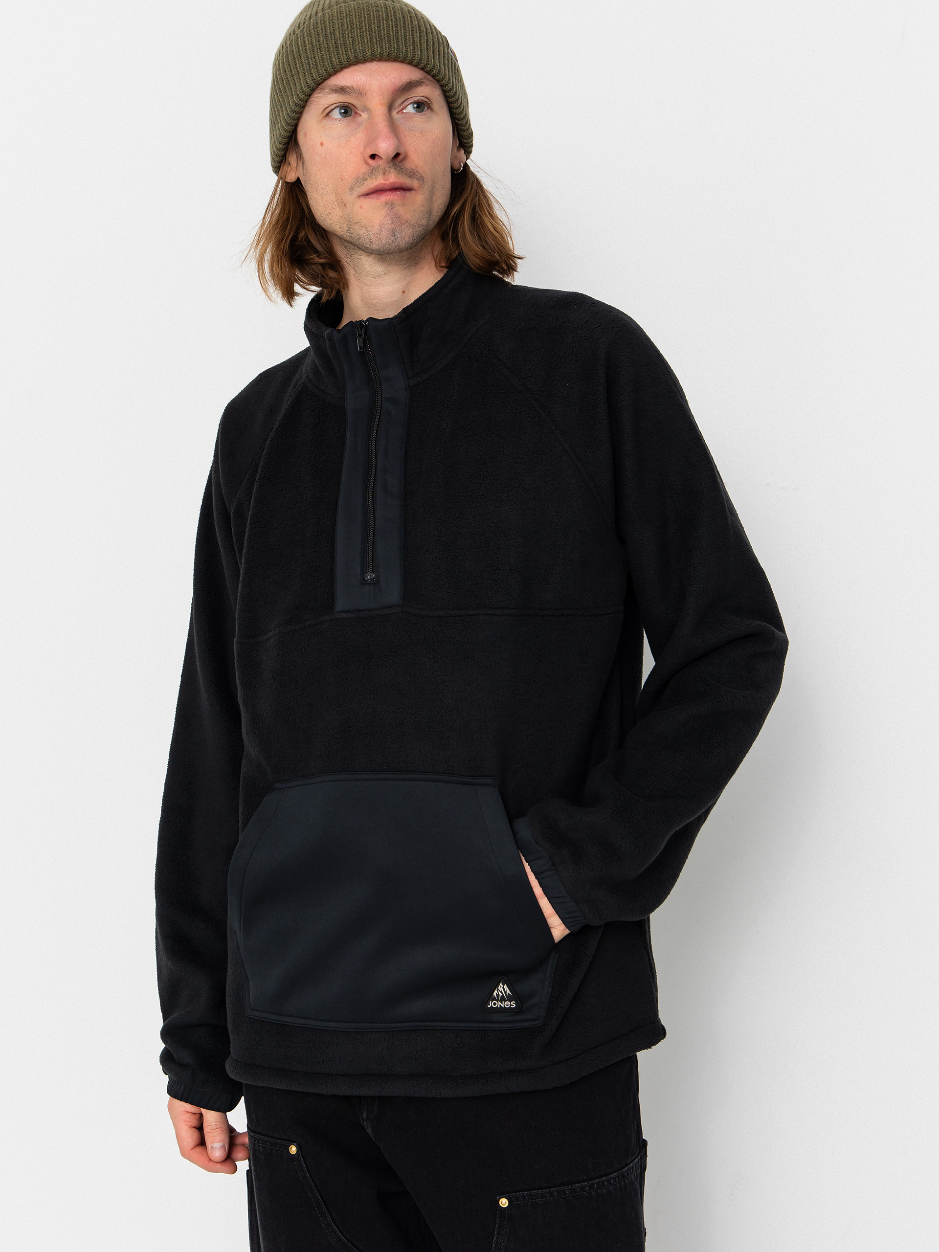 Світшот Jones Snowboards Lodge Half Zip Rec (stealth black)