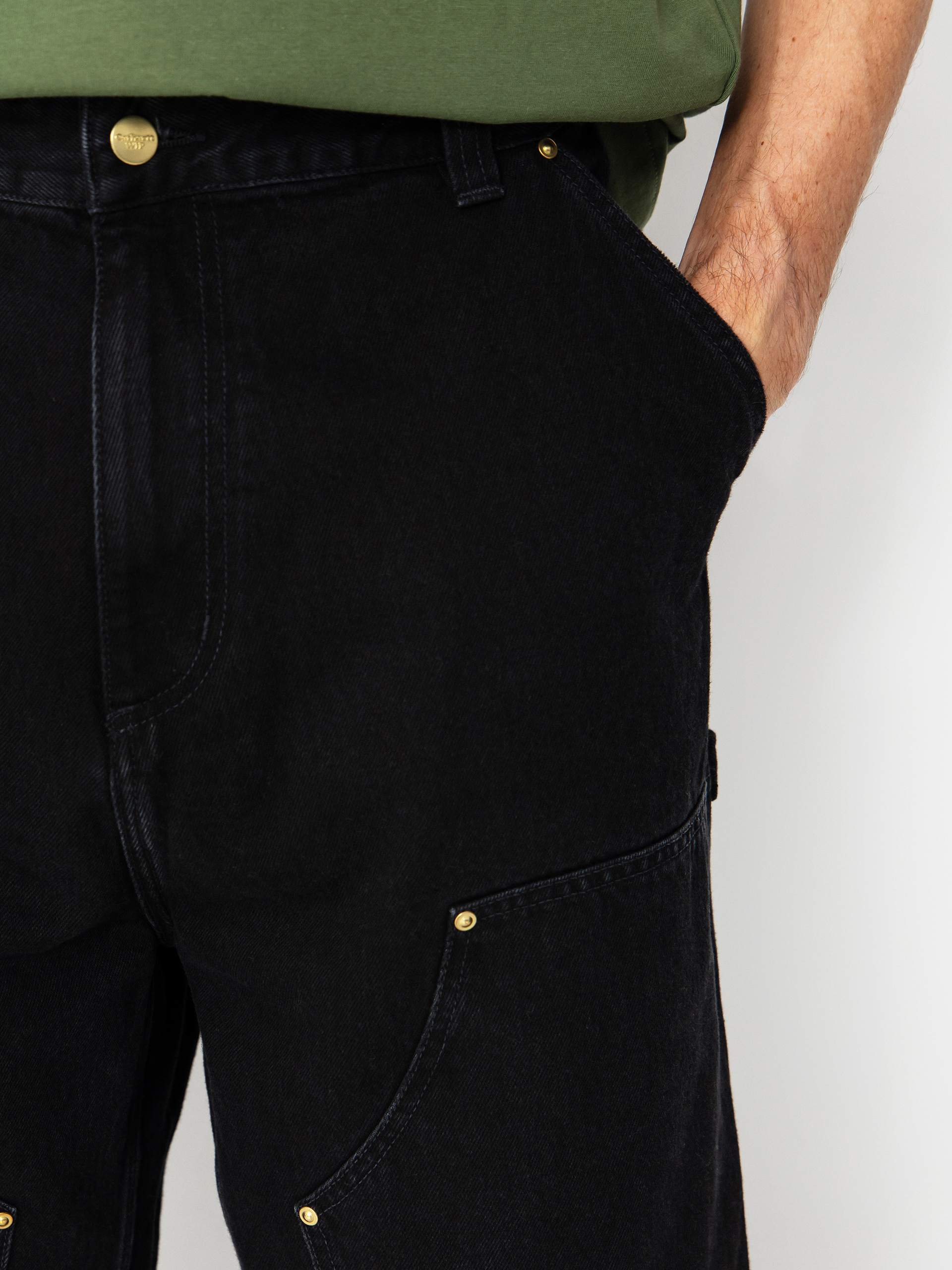 Штани Carhartt WIP Nash Double Knee (black/stone washed)