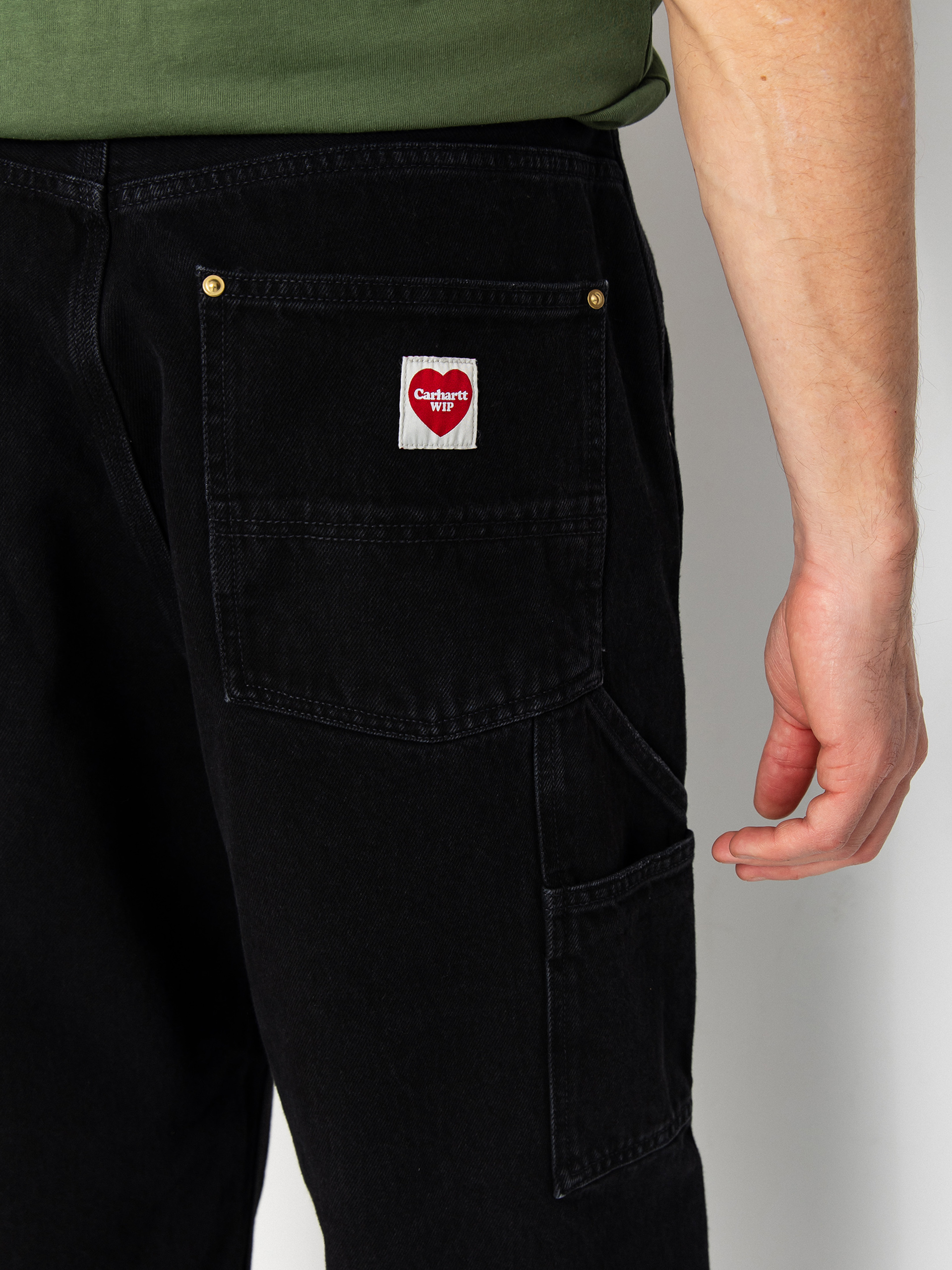 Штани Carhartt WIP Nash Double Knee (black/stone washed)