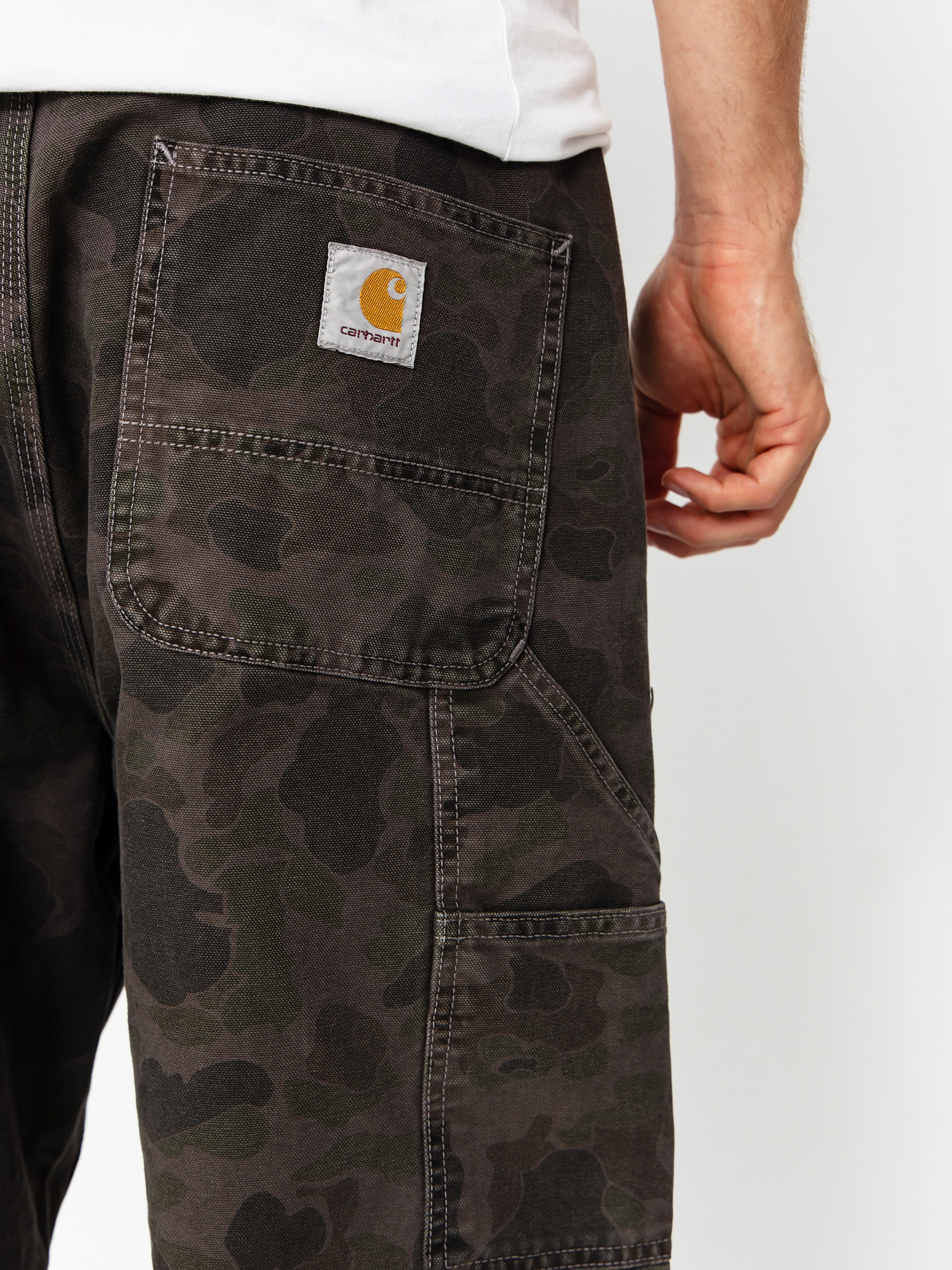 Штани Carhartt WIP Duck Single Knee (camo duck/green/porphyry/garment dyed)