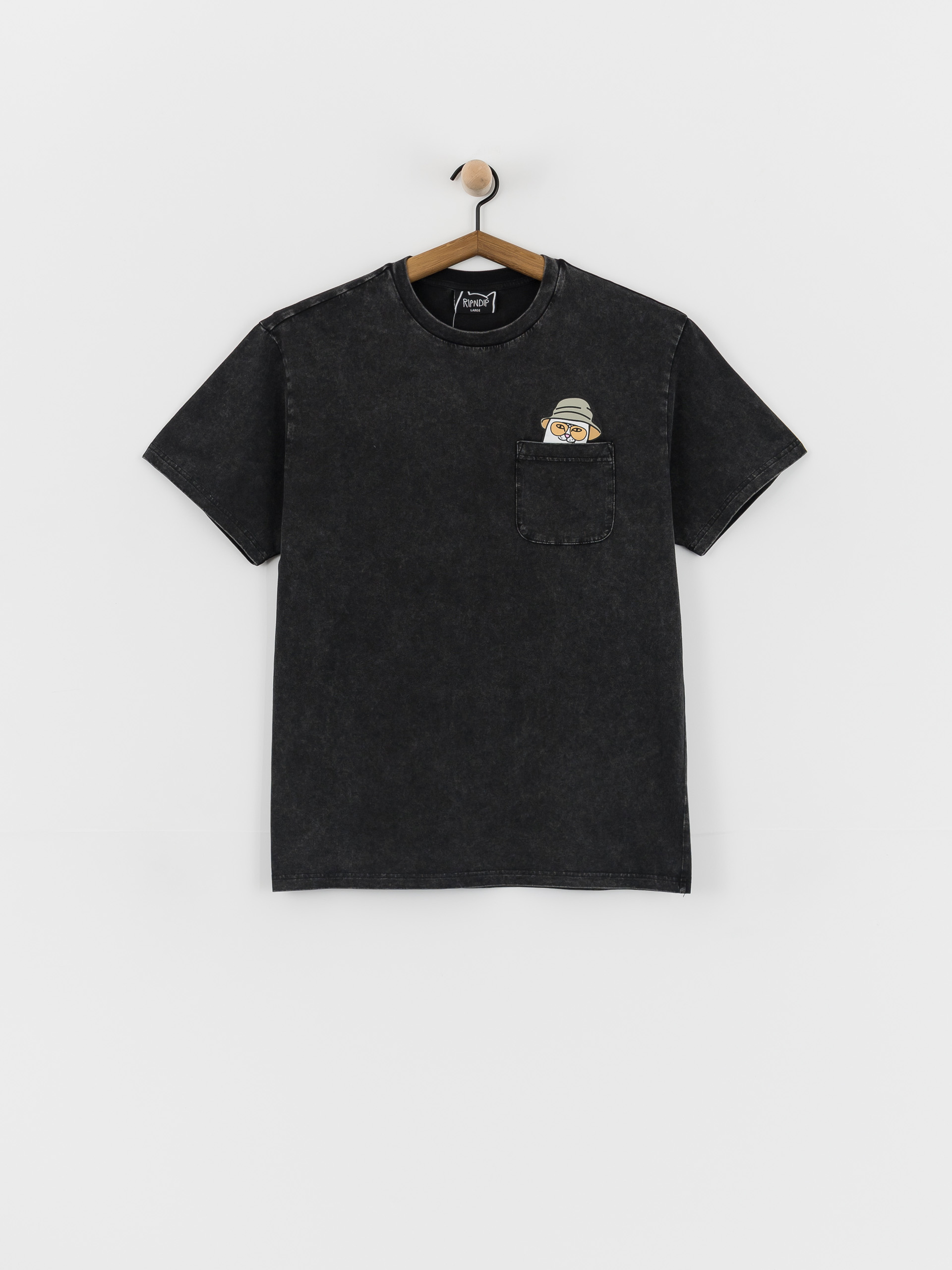 Футболка RipNDip Nermal S Thompson Pocket (black mineral wash)