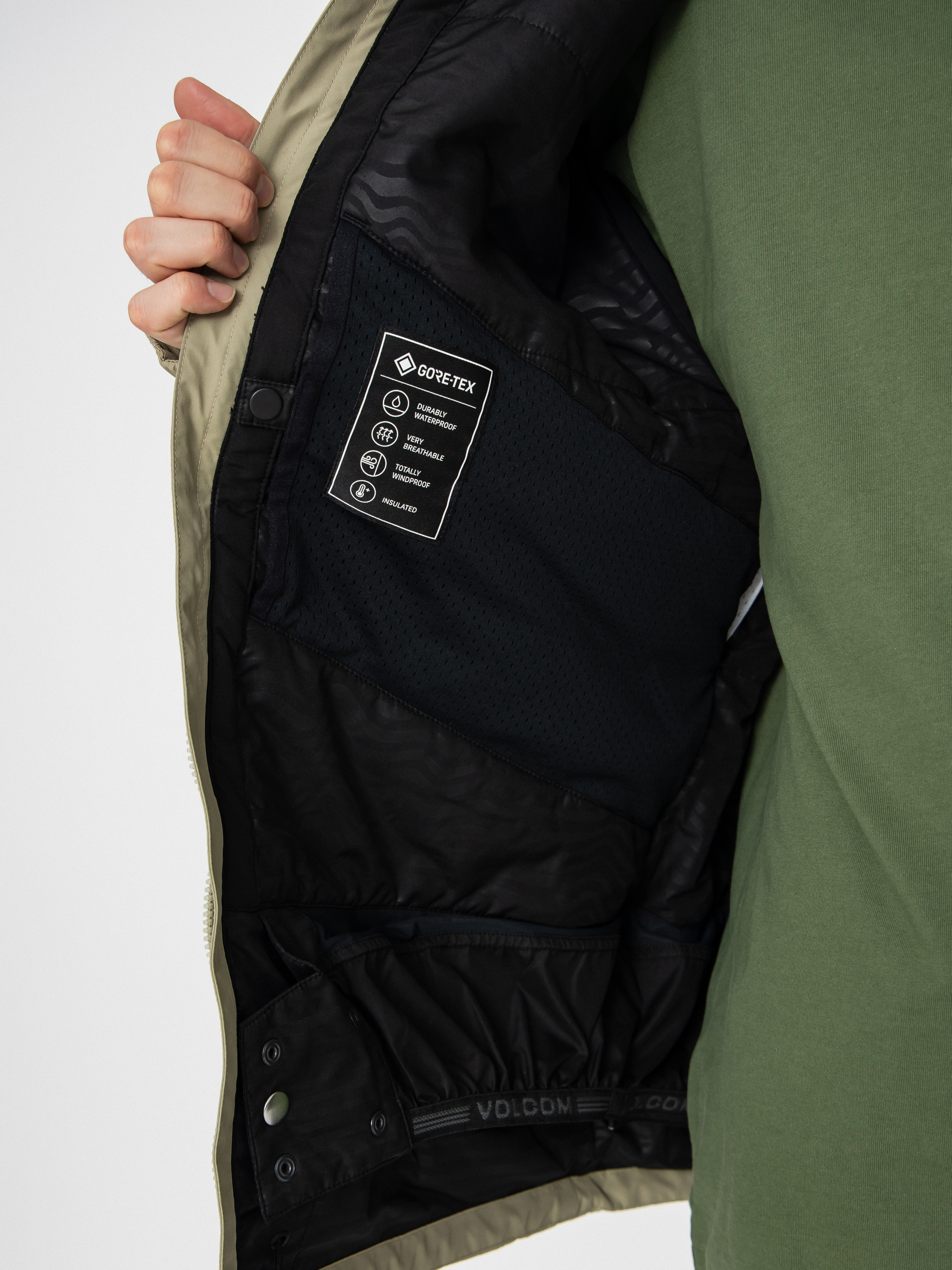 Чоловіча Сноубордична куртка Volcom Dua Ins Gore Tex (moss green)