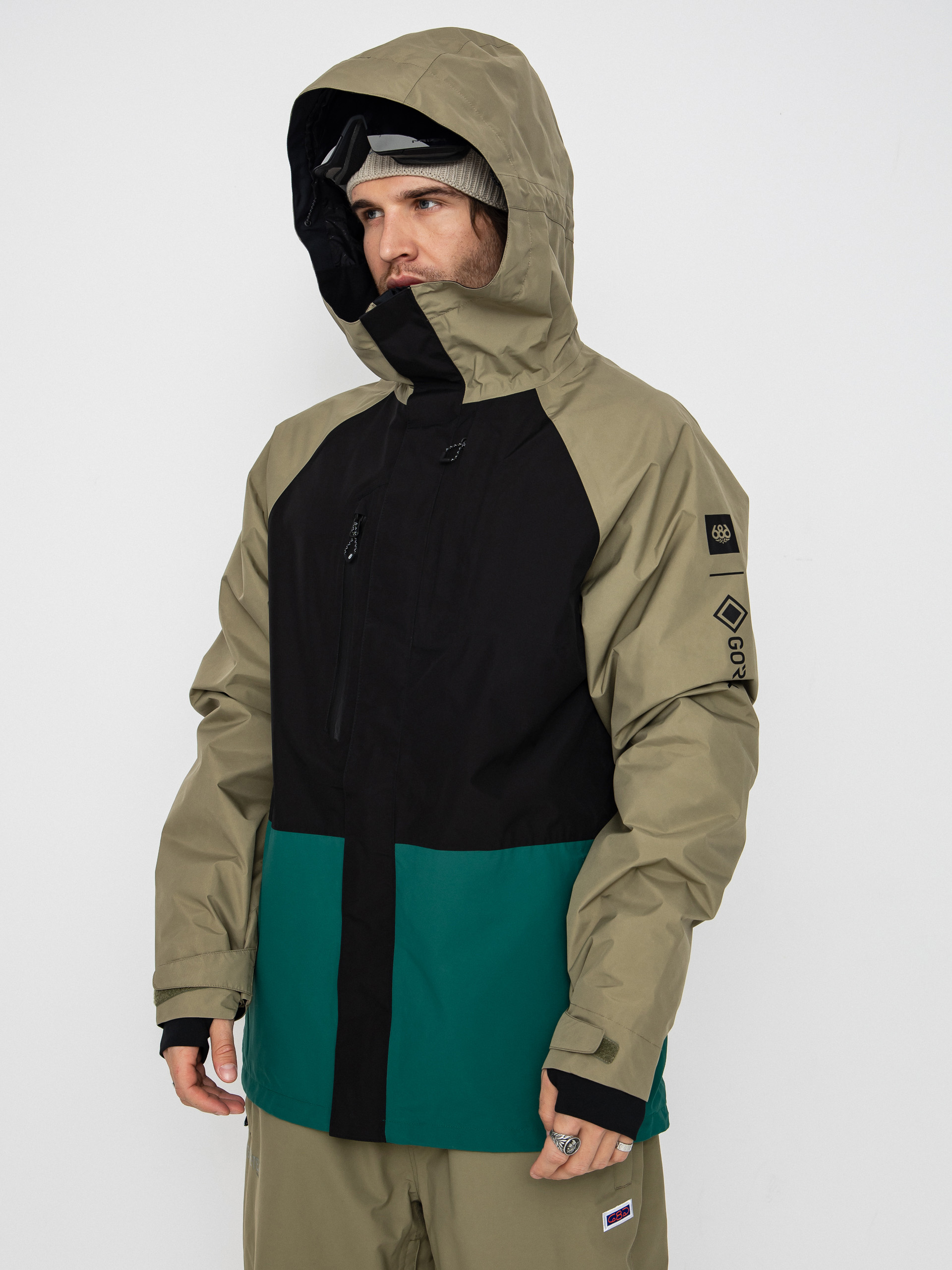 Чоловіча Сноубордична куртка 686 Gore-TeX Core (sage colorblock)