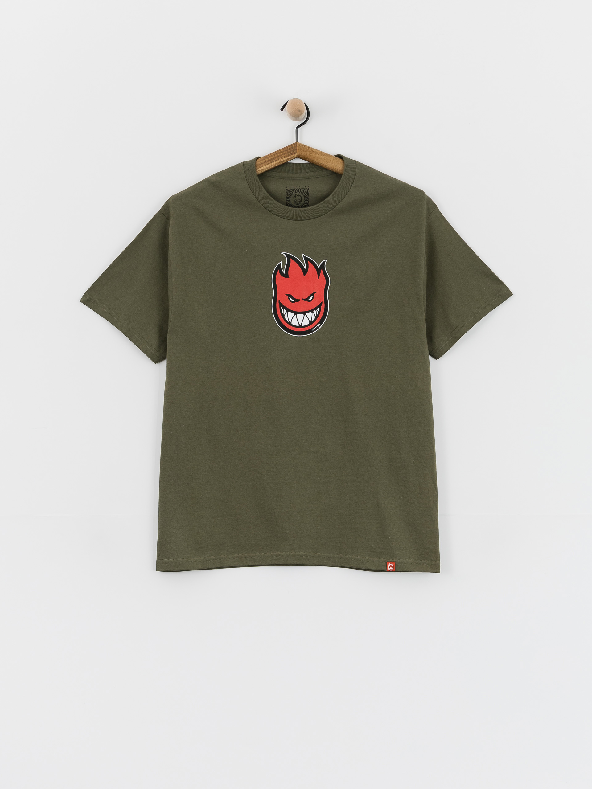 Футболка Spitfire Bighead Mid Fill (military green w/red black & white print)