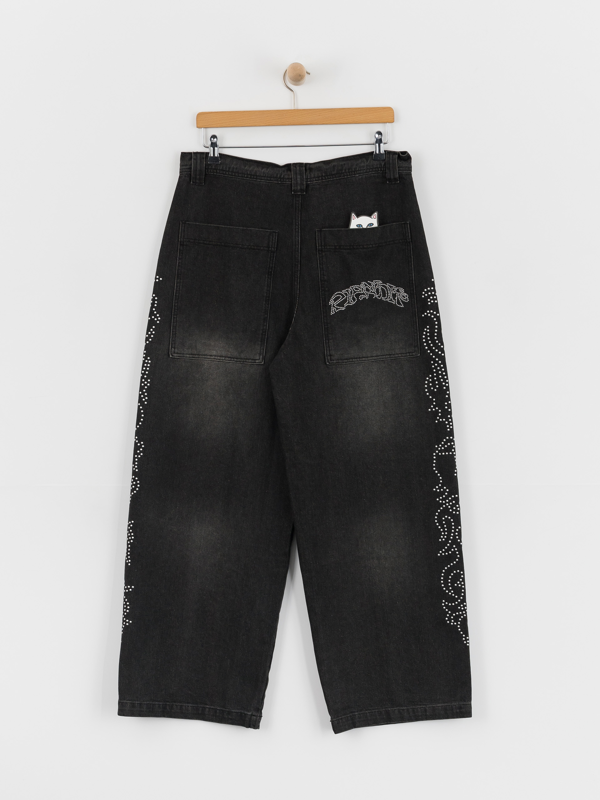 Штани RipNDip Pretty Flacko Extra Wide Leg (black vintage wash denim)