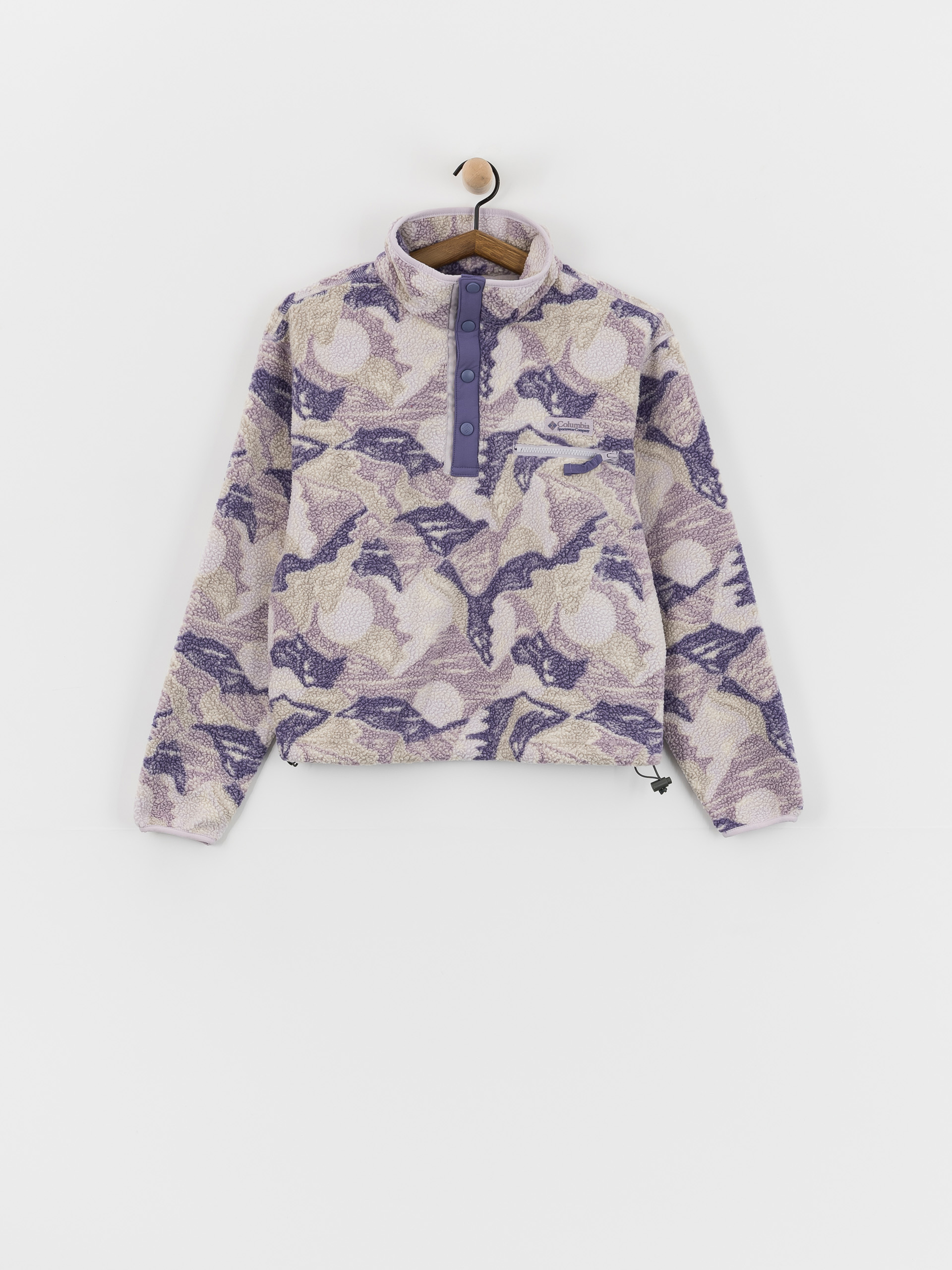 Флісовий светр Columbia Helvetia II Printed Cropped Half Snap Wmn (lavender pearl/sunscape)
