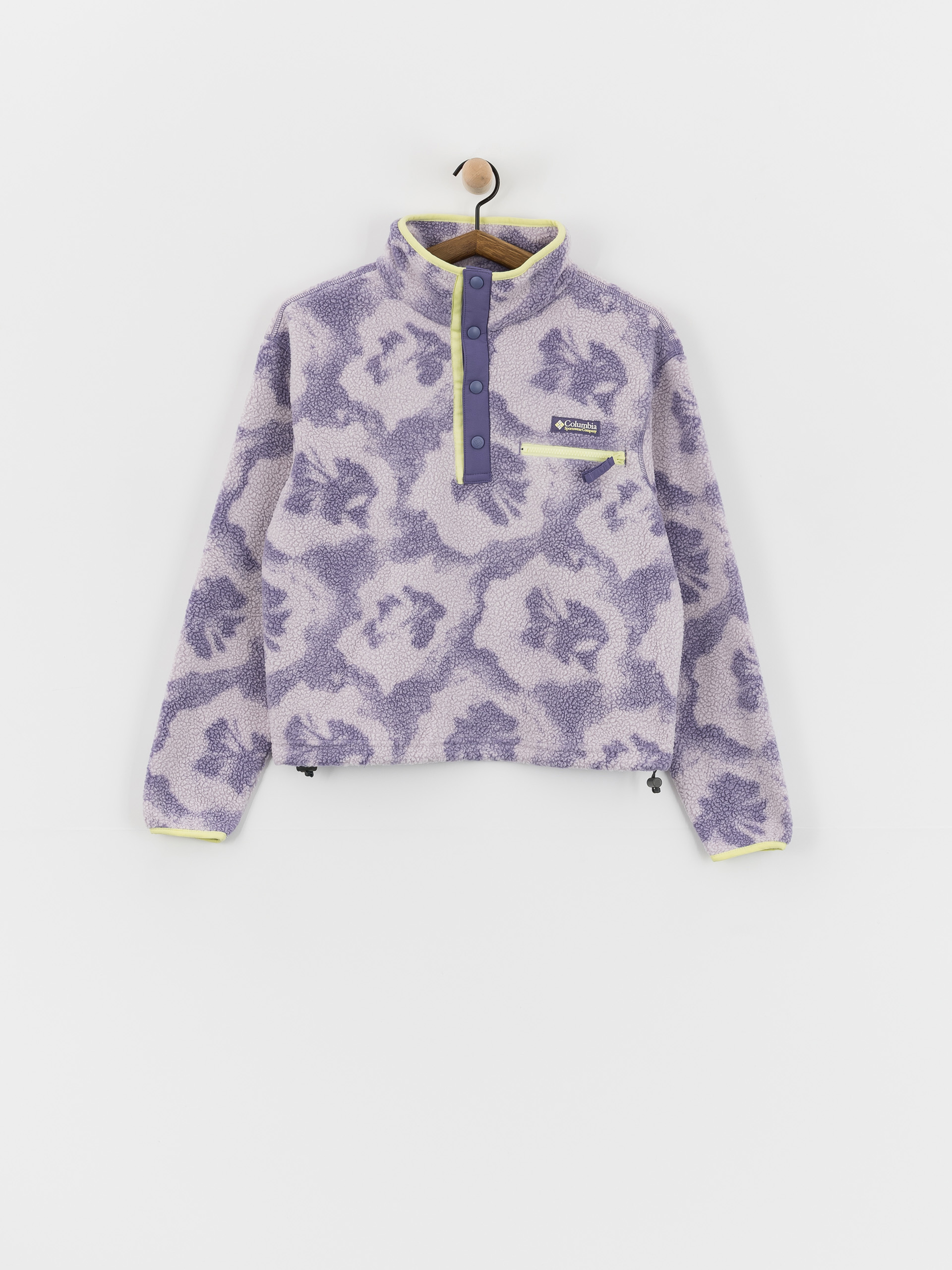 Флісовий светр Columbia Helvetia II Printed Cropped Half Snap Wmn (stormwatch/sprayflower)