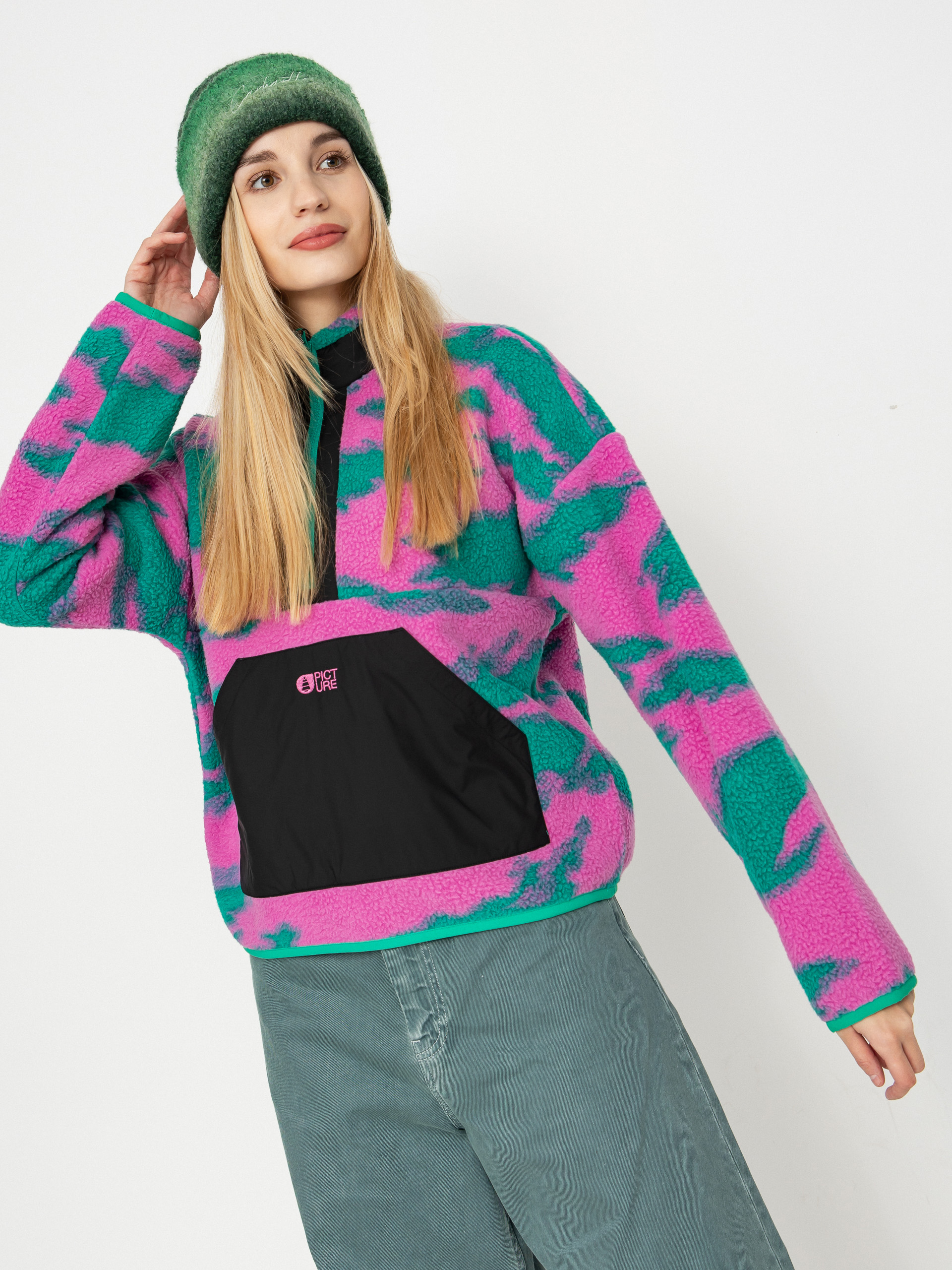 Флісовий светр Picture Zelkova Printed 1/4 Zip Wmn