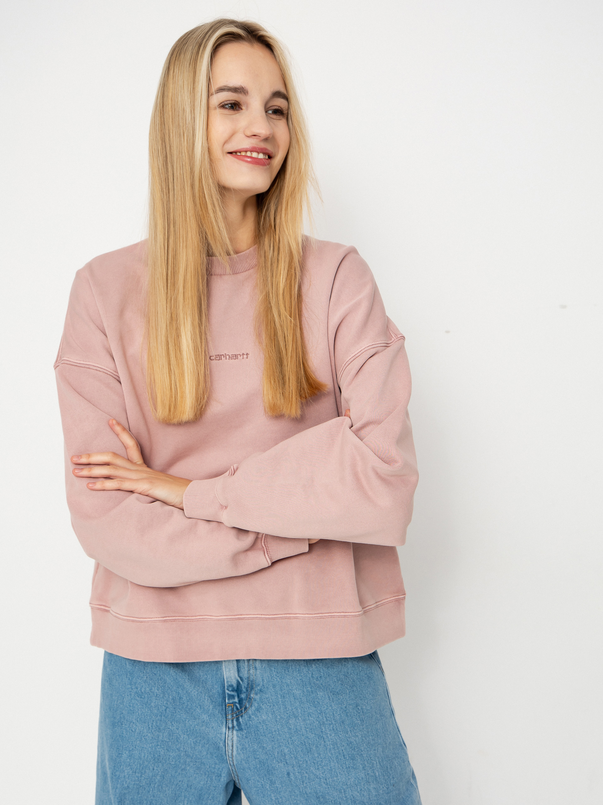 Світшот Carhartt WIP Benton Wmn (glassy pink/garment dyed)