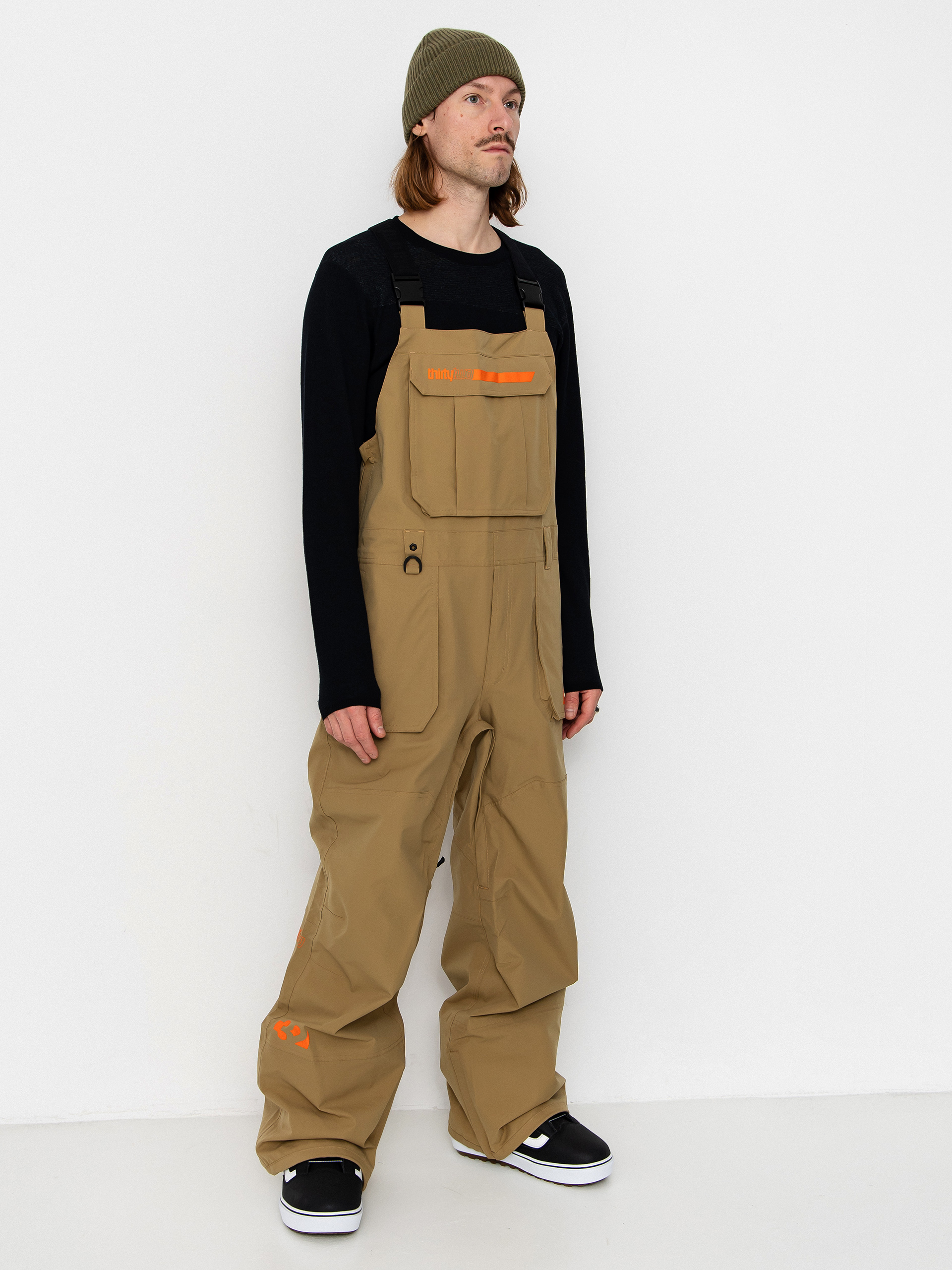 Чоловічі Сноубордичні штани ThirtyTwo Basement Bib (khaki)