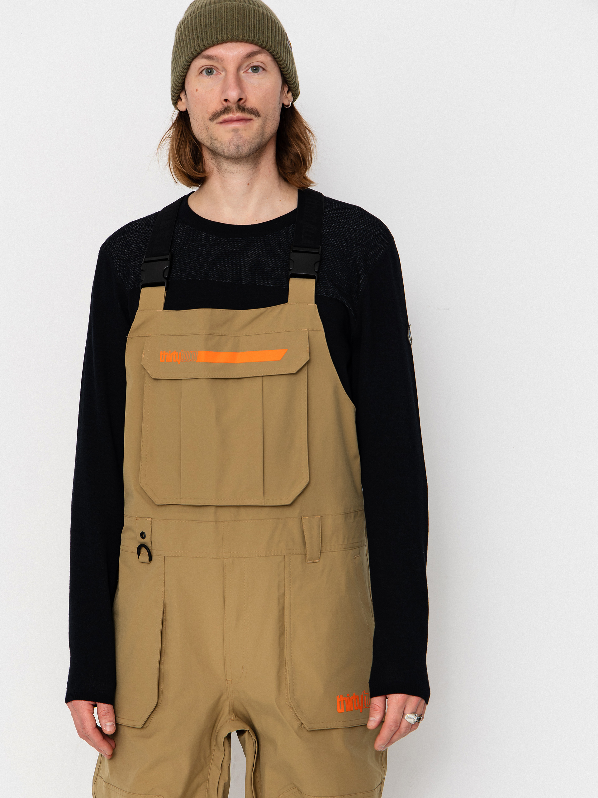 Чоловічі Сноубордичні штани ThirtyTwo Basement Bib (khaki)