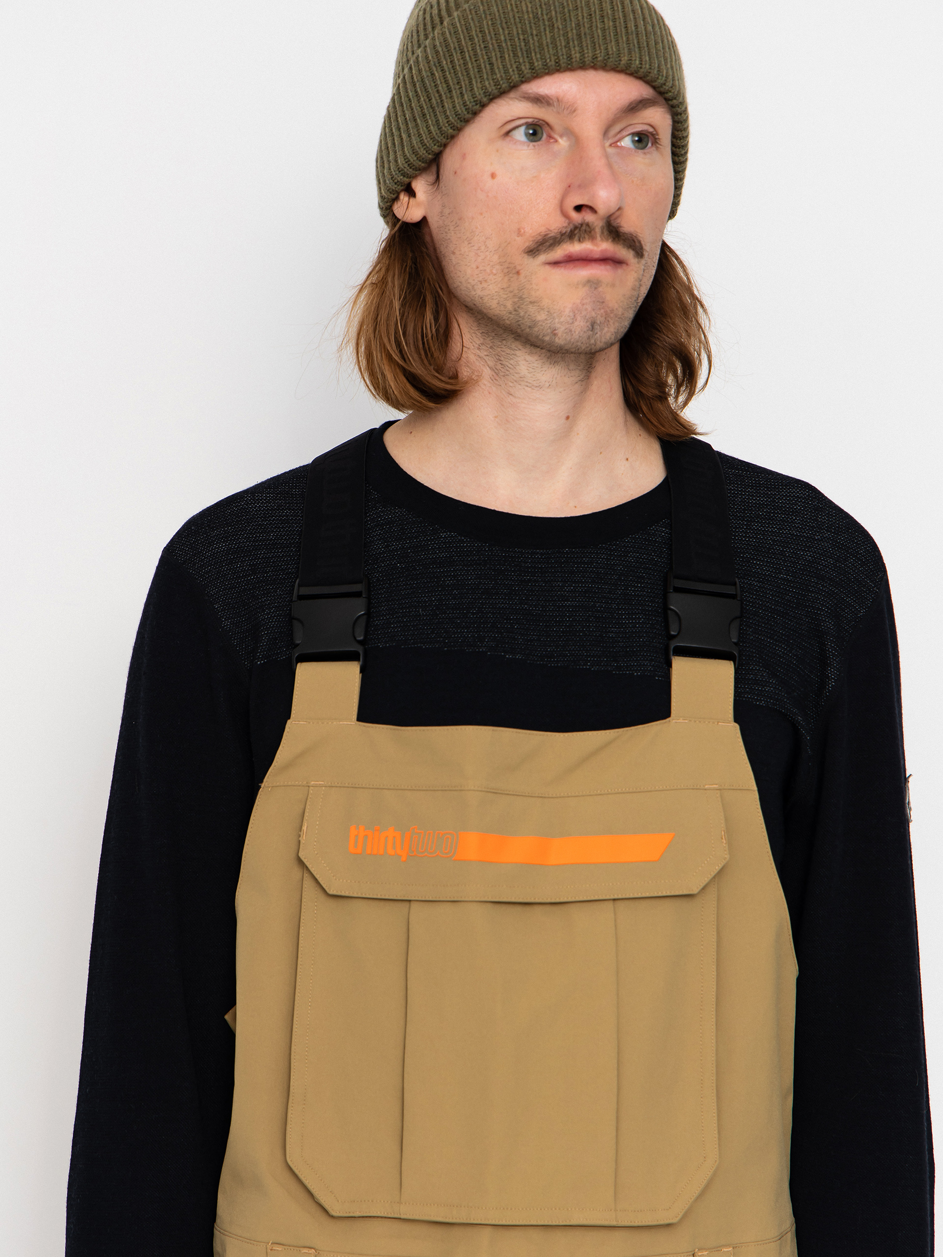 Чоловічі Сноубордичні штани ThirtyTwo Basement Bib (khaki)