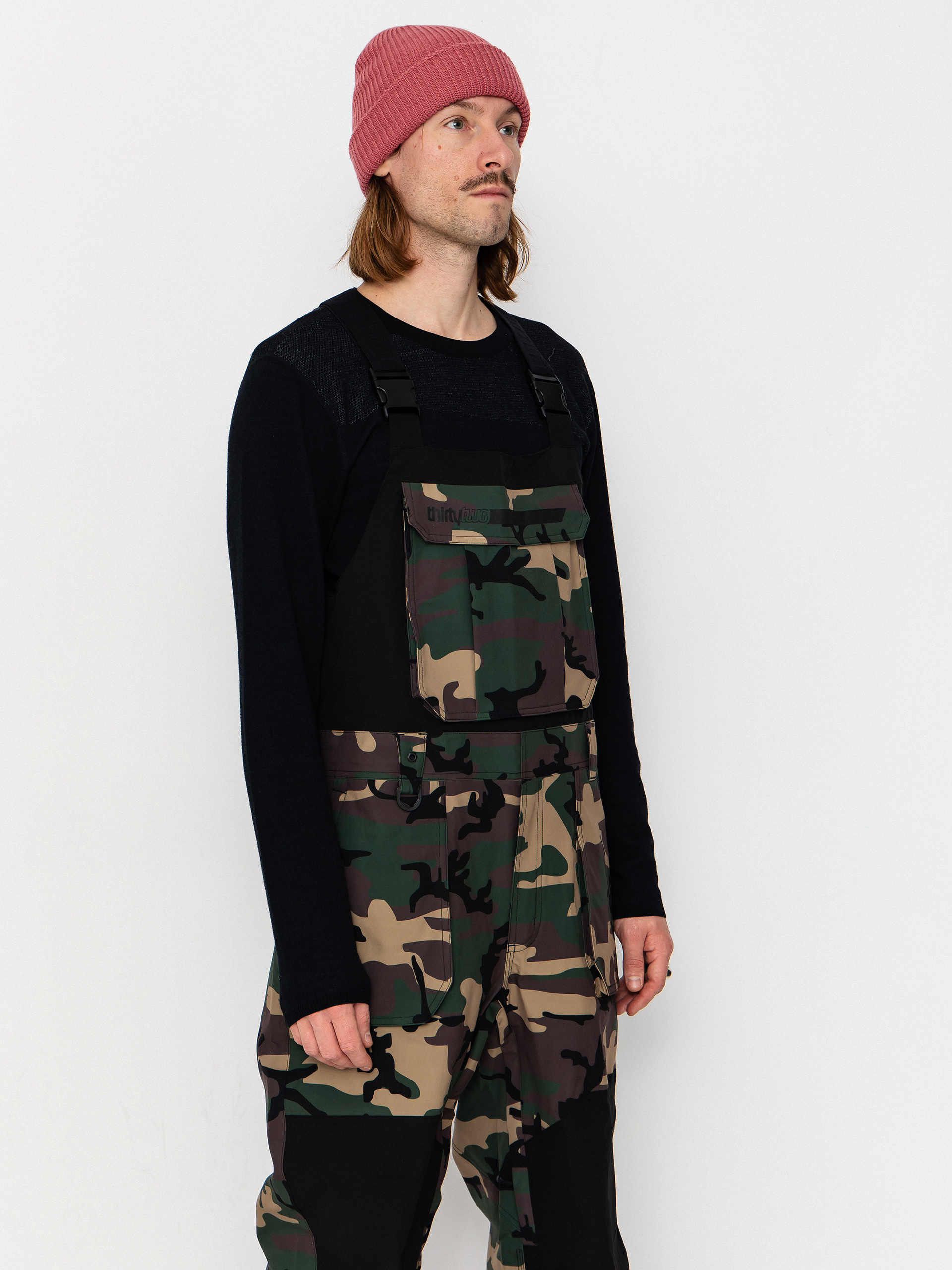 Чоловічі Сноубордичні штани ThirtyTwo Basement Bib (camo)