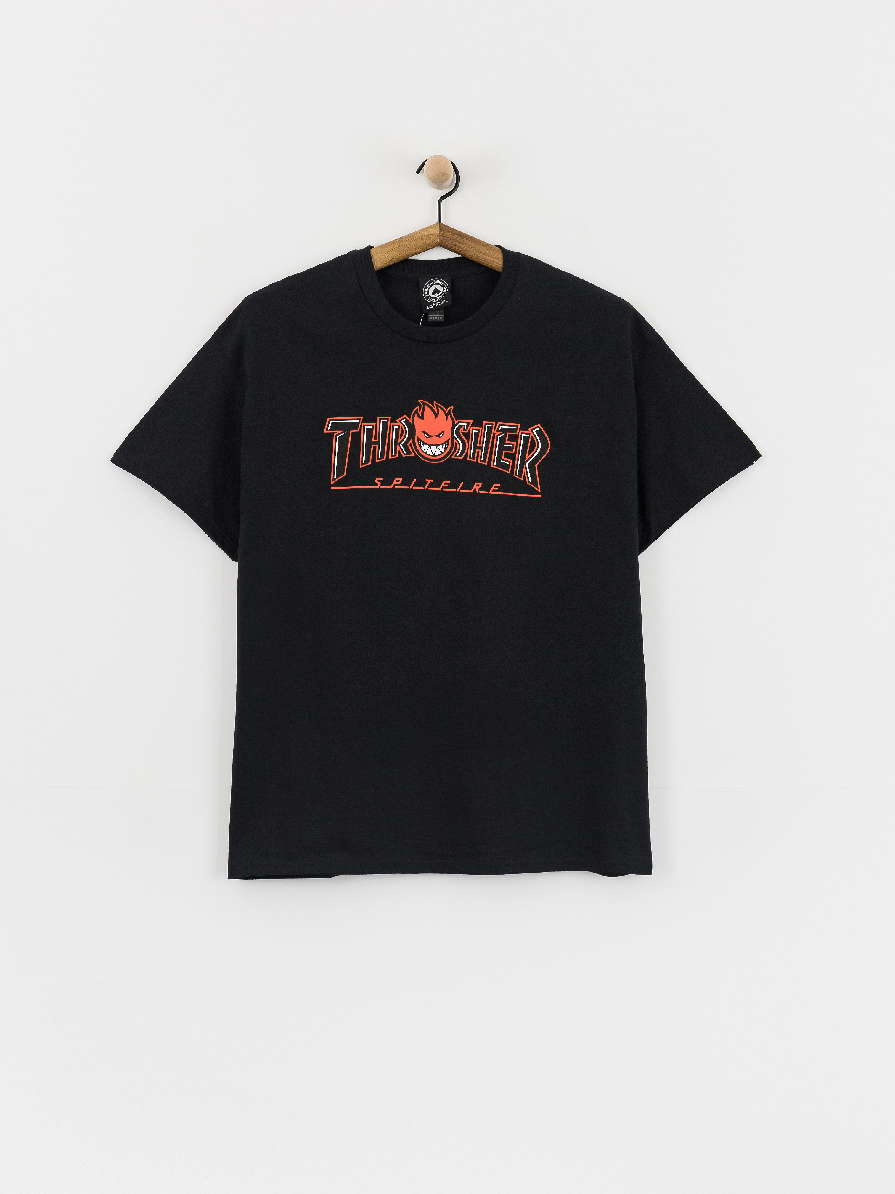 Футболка Thrasher x Spitfire Big Head Outline (black)