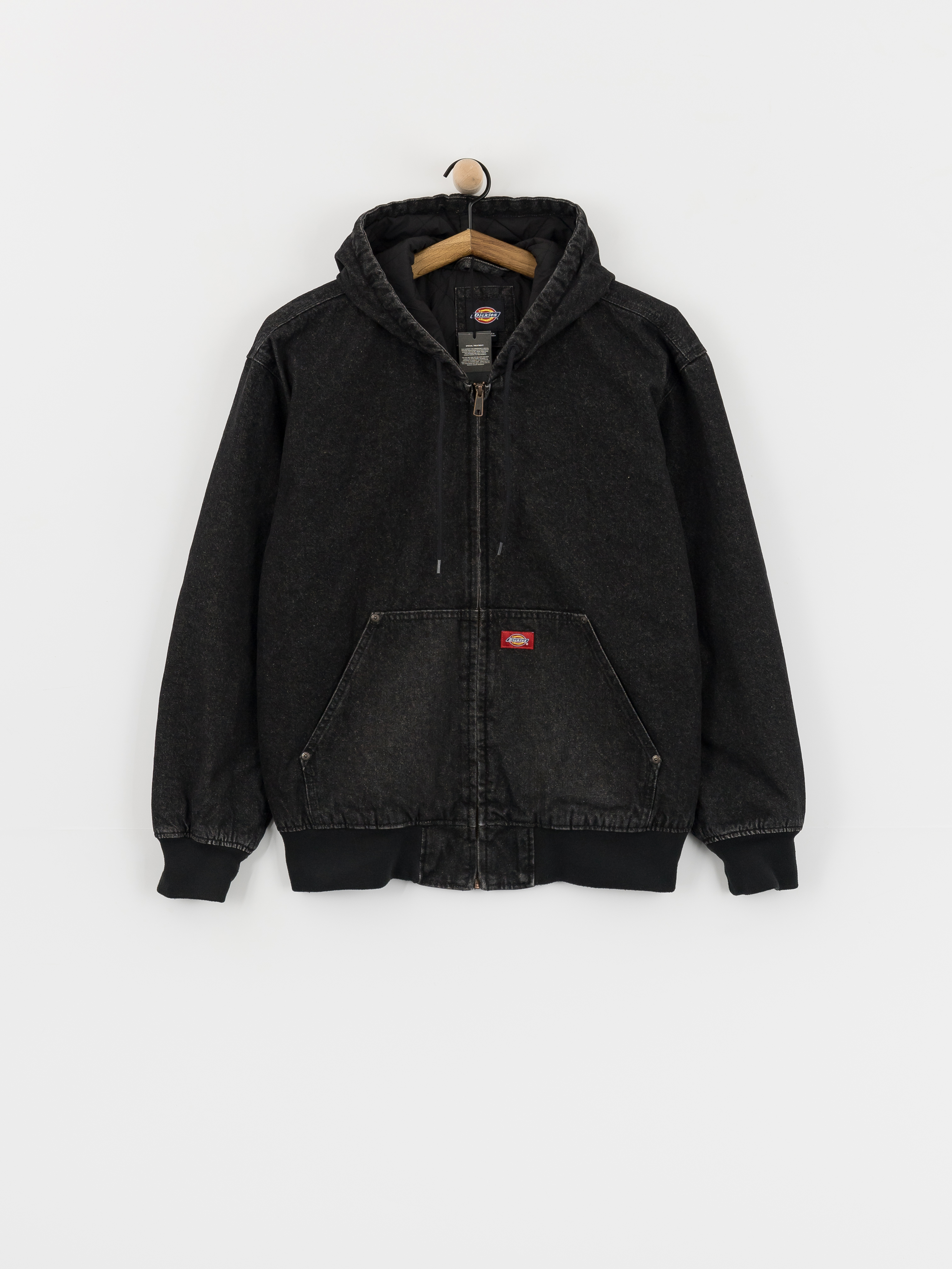 Куртка Dickies Hilham Lined Denim Hooded Bomber (black wash faded)